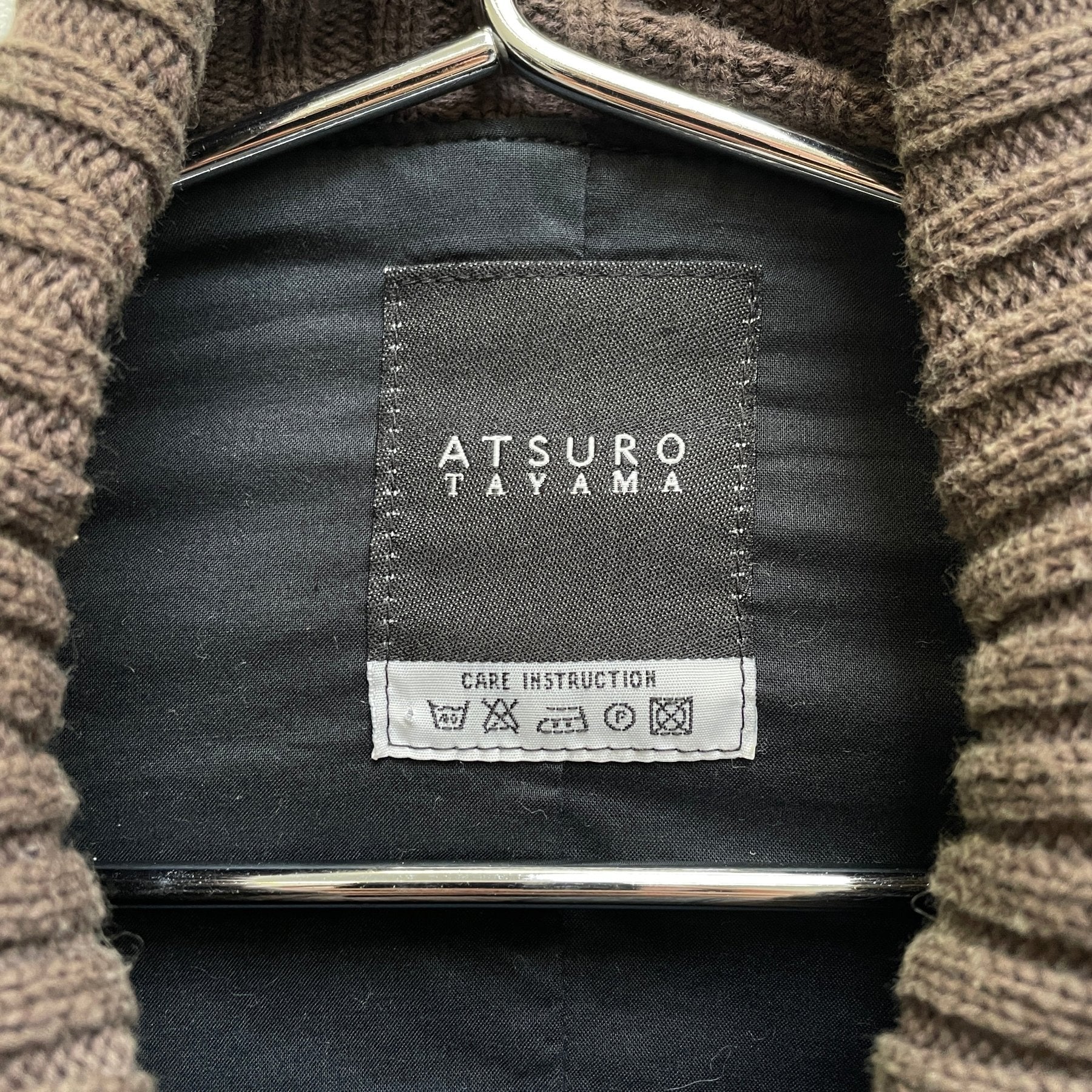 00s Atsuro Tayama High Neck Denim Knit Jacket - Image 9