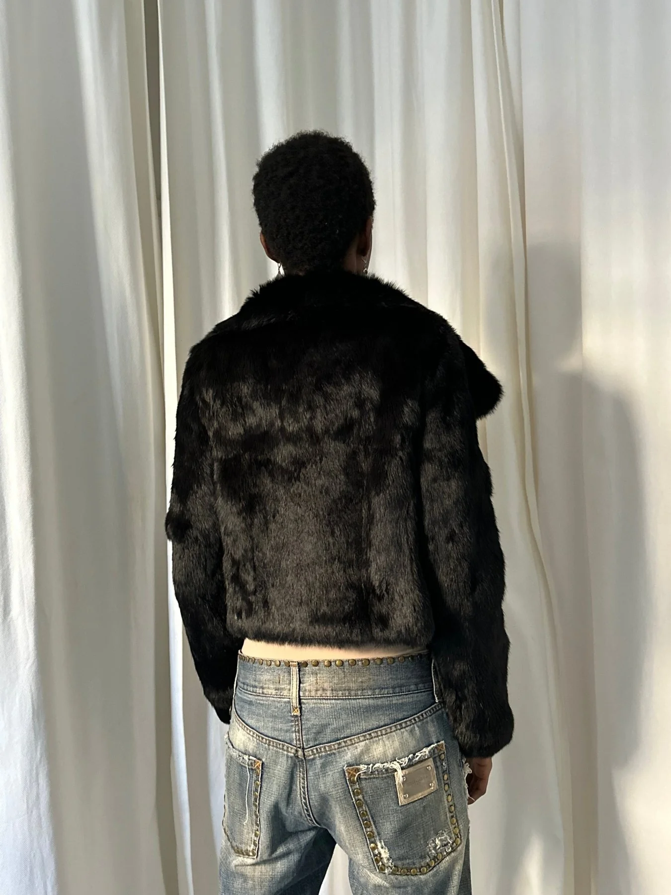 00s Barbie Rabbit Fur Cropped Jacket - Image 4
