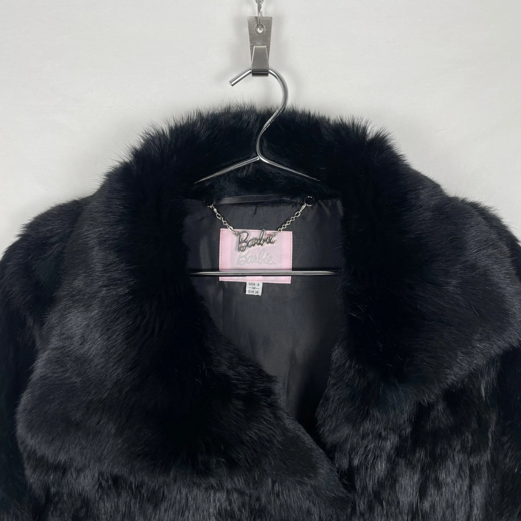 00s Barbie Rabbit Fur Cropped Jacket - Image 5