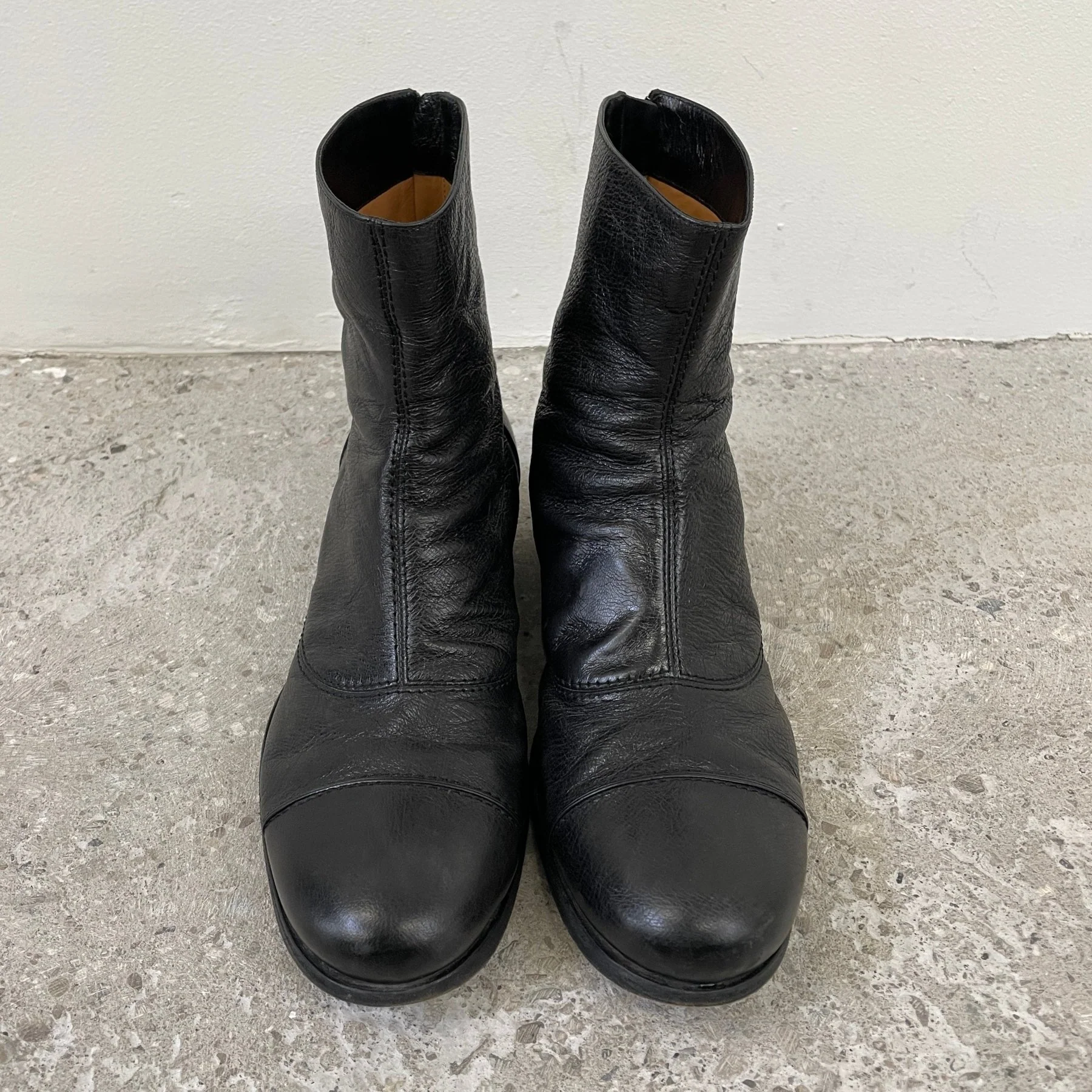 00s Costume National Back-Zip Leather Boots - Image 3