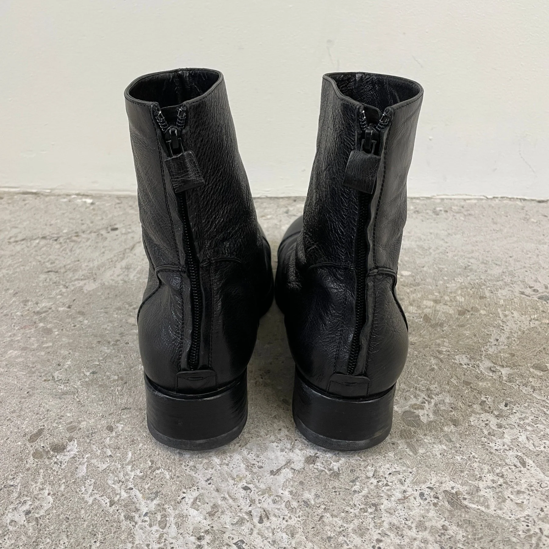 00s Costume National Back-Zip Leather Boots - Image 4