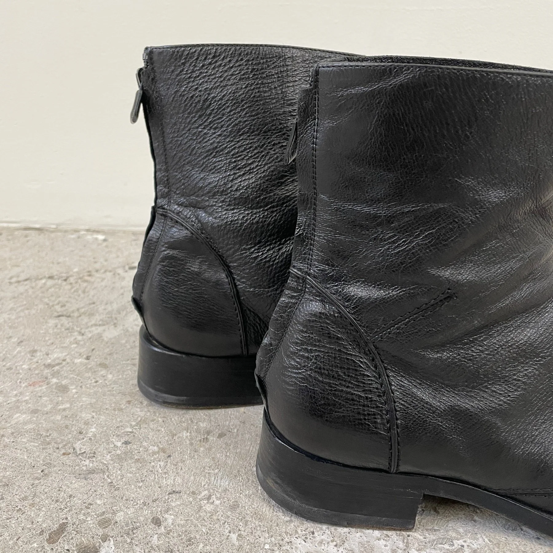 00s Costume National Back-Zip Leather Boots - Image 6