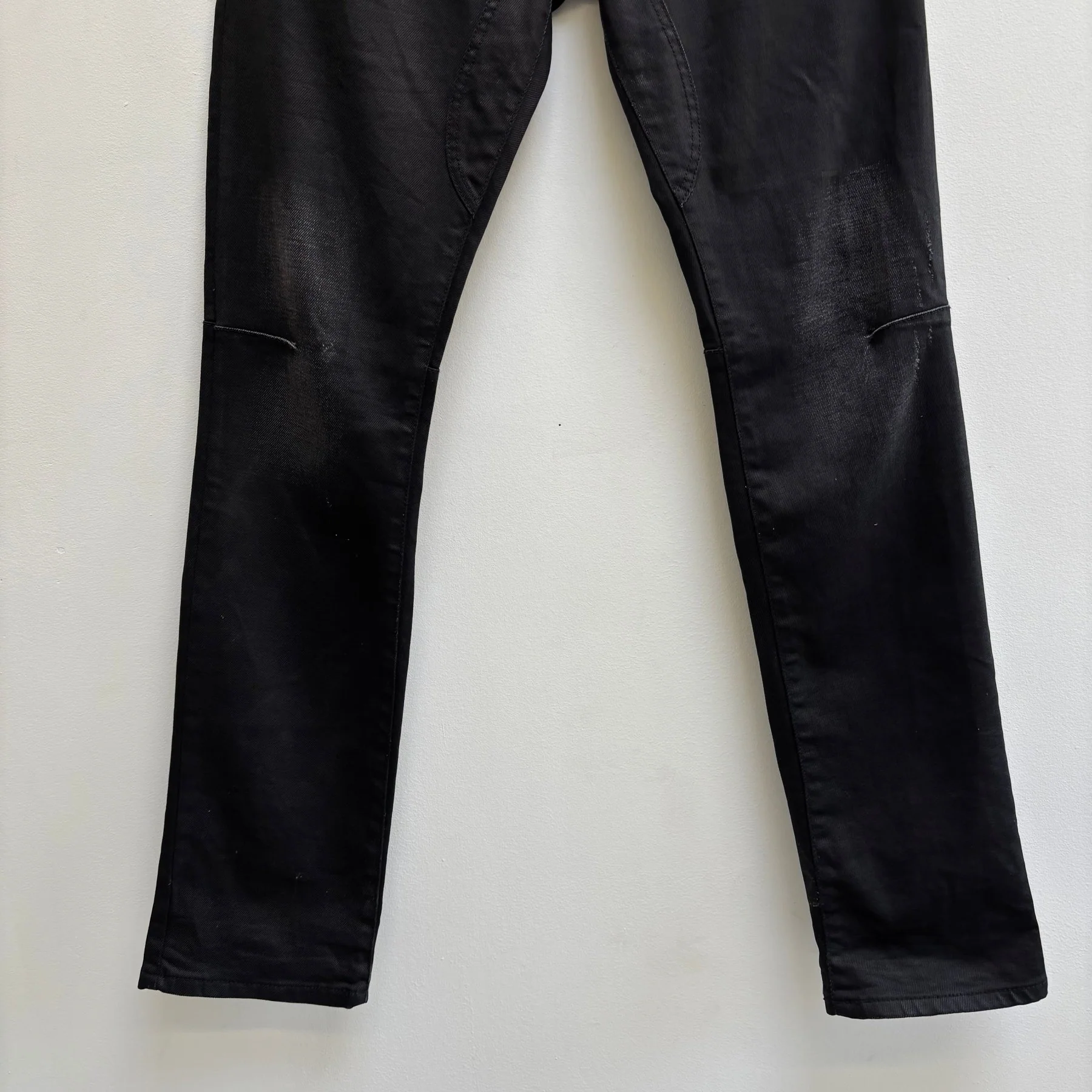 00s Dirk Bikkembergs Distressed Waxed Skinny Jeans - Image 4