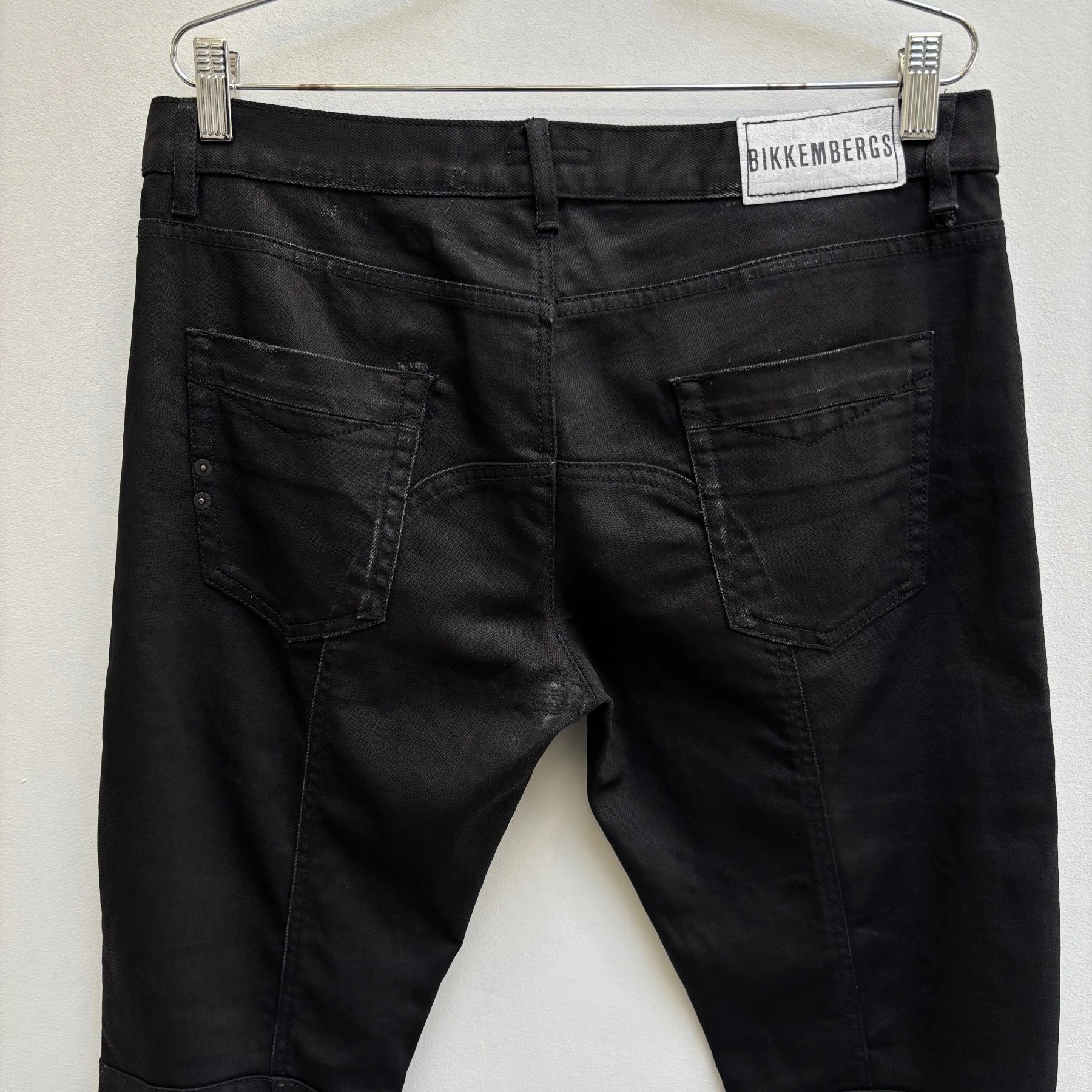 00s Dirk Bikkembergs Distressed Waxed Skinny Jeans - Image 9