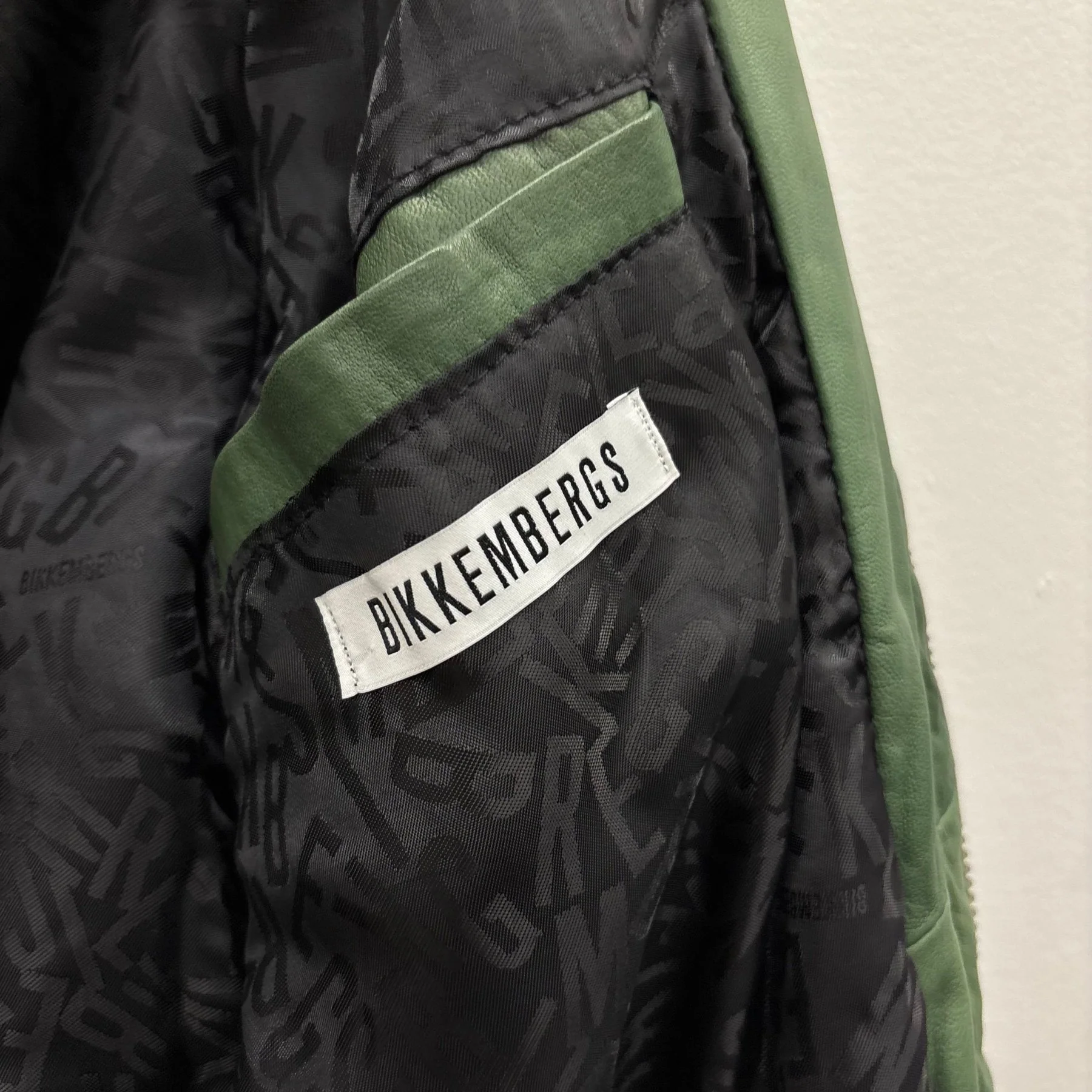 00s Dirk Bikkembergs Green Leather Biker Jacket - Image 10