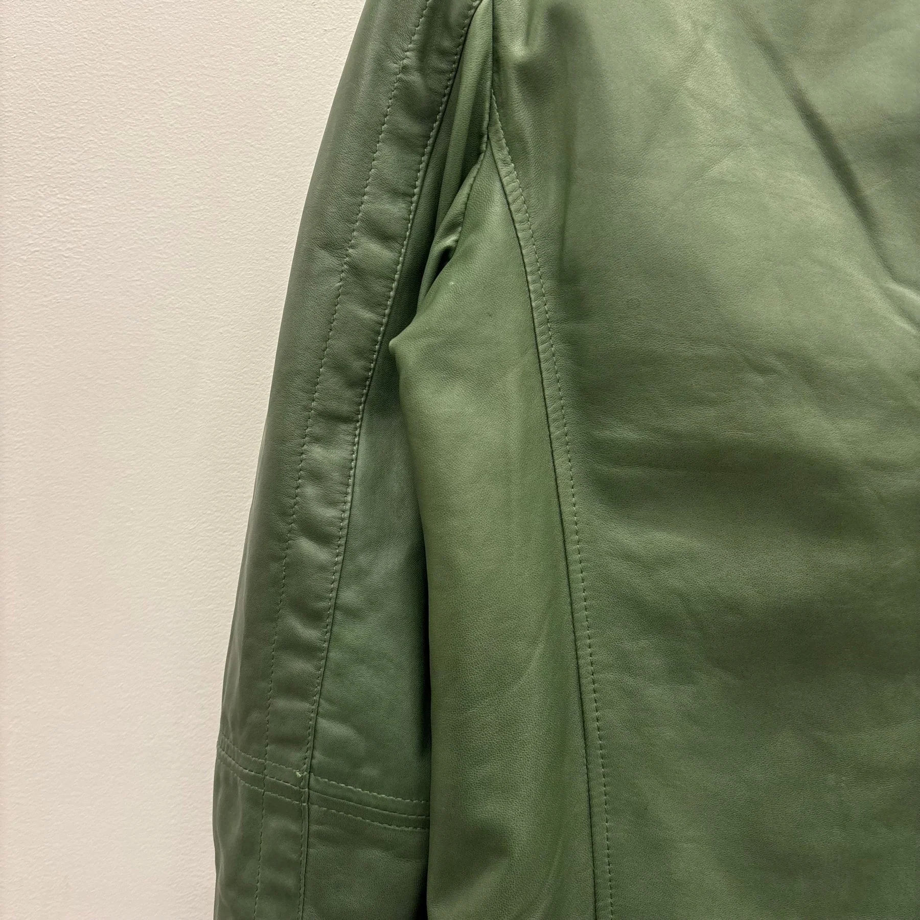 00s Dirk Bikkembergs Green Leather Biker Jacket - Image 8
