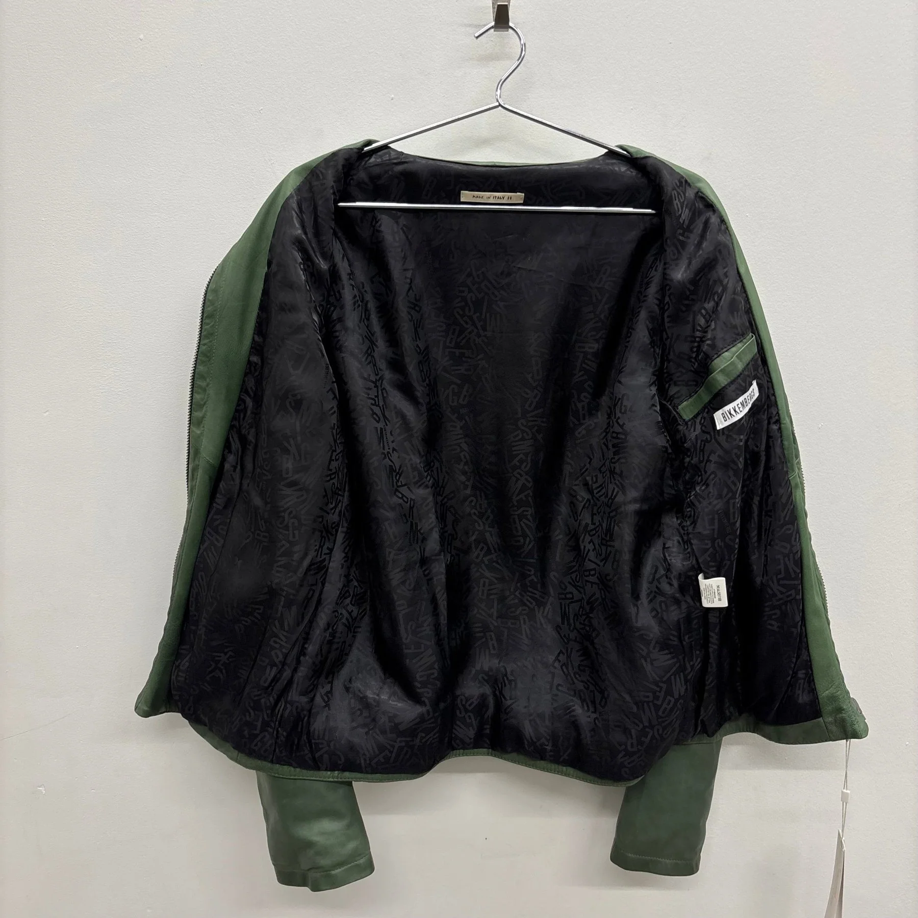 00s Dirk Bikkembergs Green Leather Biker Jacket - Image 9