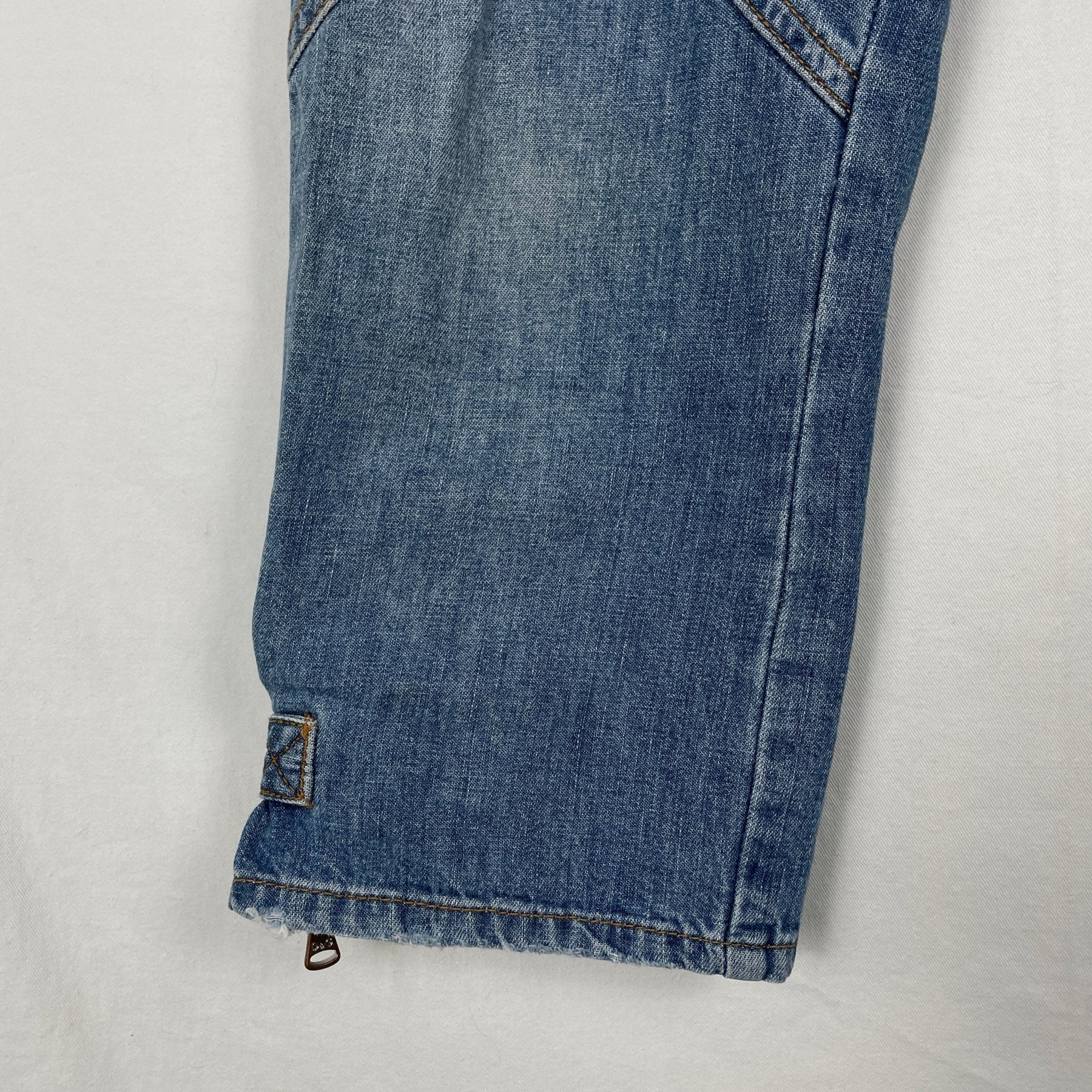 00s Dolce & Gabanna Bleach Dye Denim Capris - Image 6