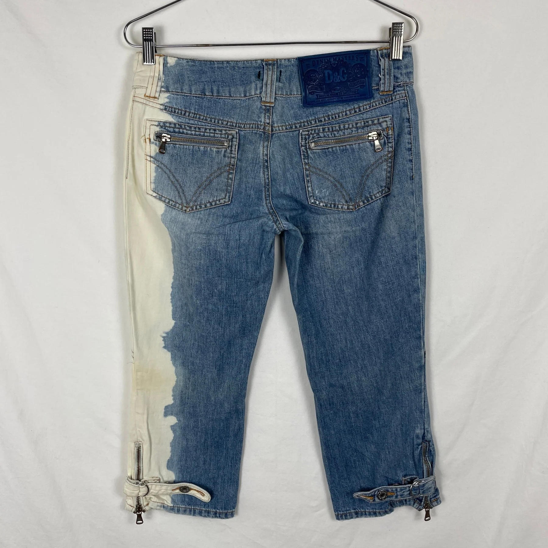 00s Dolce & Gabanna Bleach Dye Denim Capris - Image 7