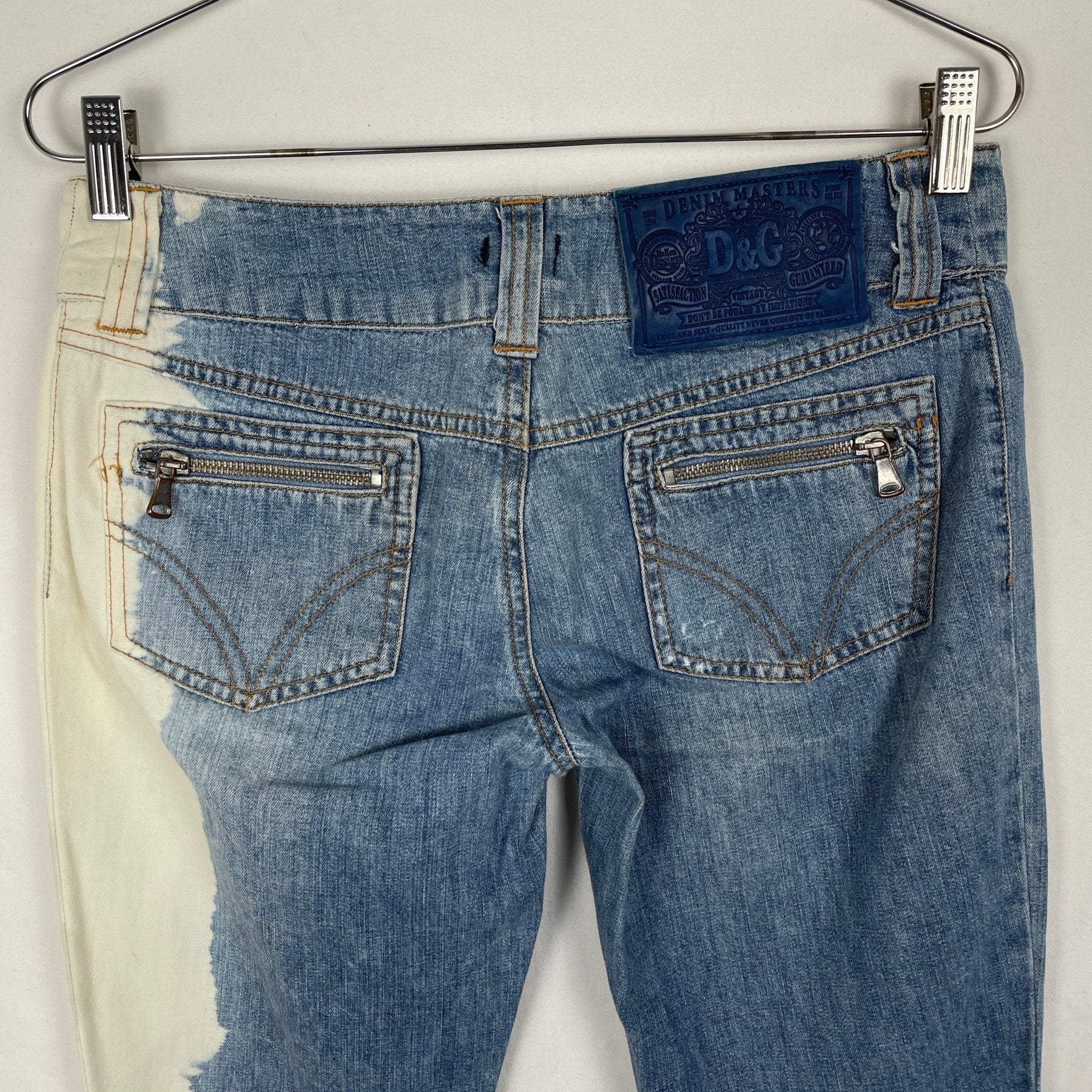 00s Dolce & Gabanna Bleach Dye Denim Capris - Image 8