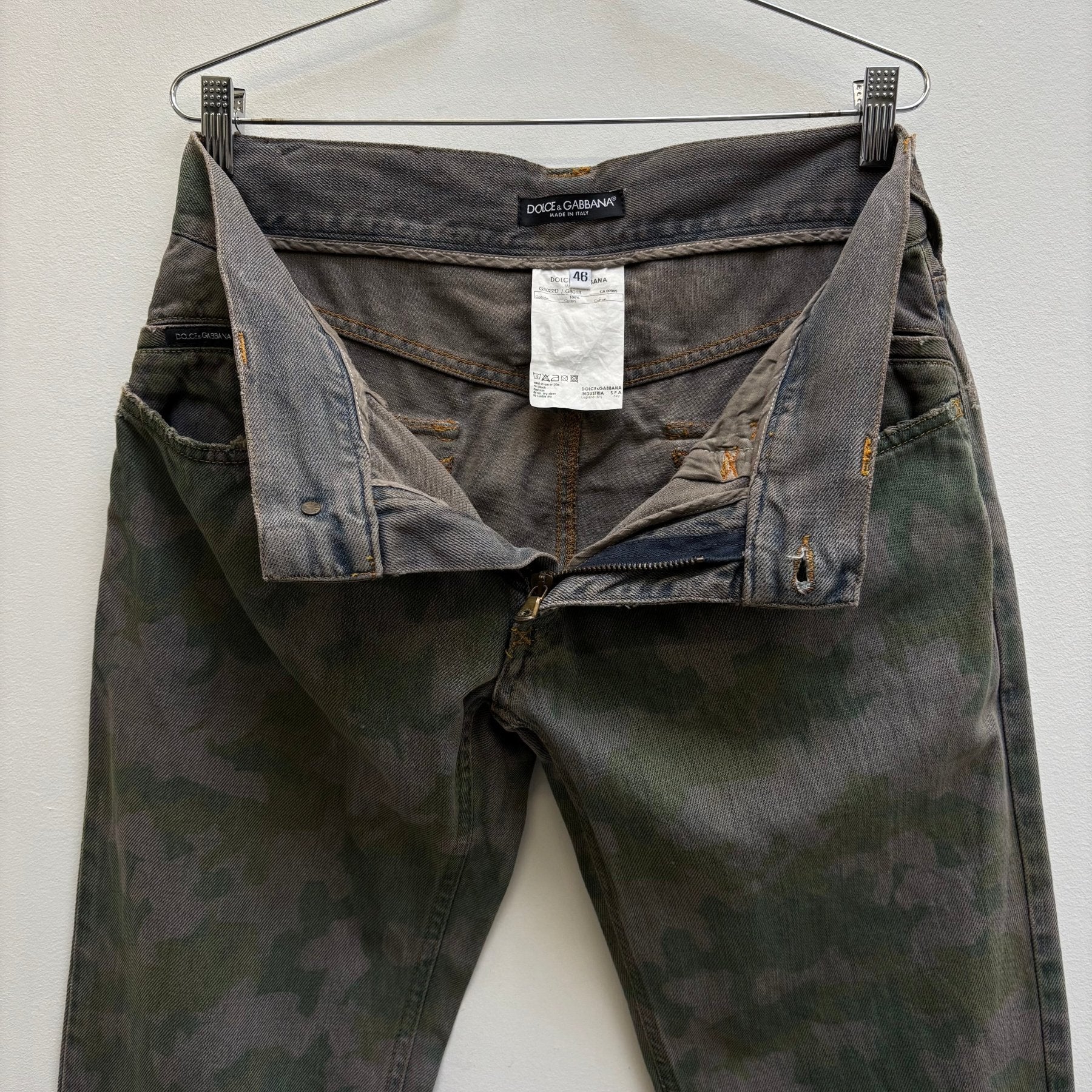 00s Dolce & Gabbana Camouflage Straight Jeans - Image 13