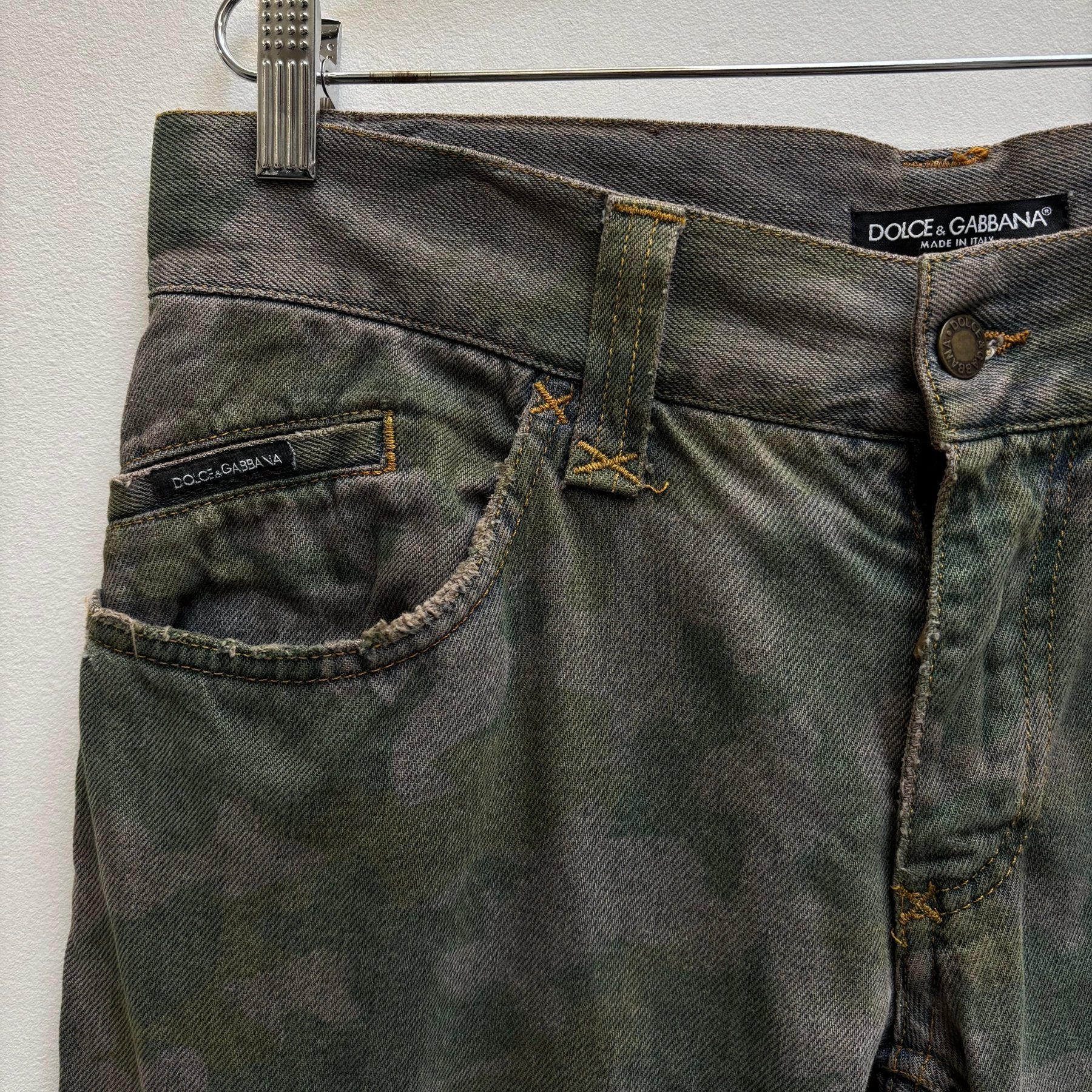 00s Dolce & Gabbana Camouflage Straight Jeans - Image 5