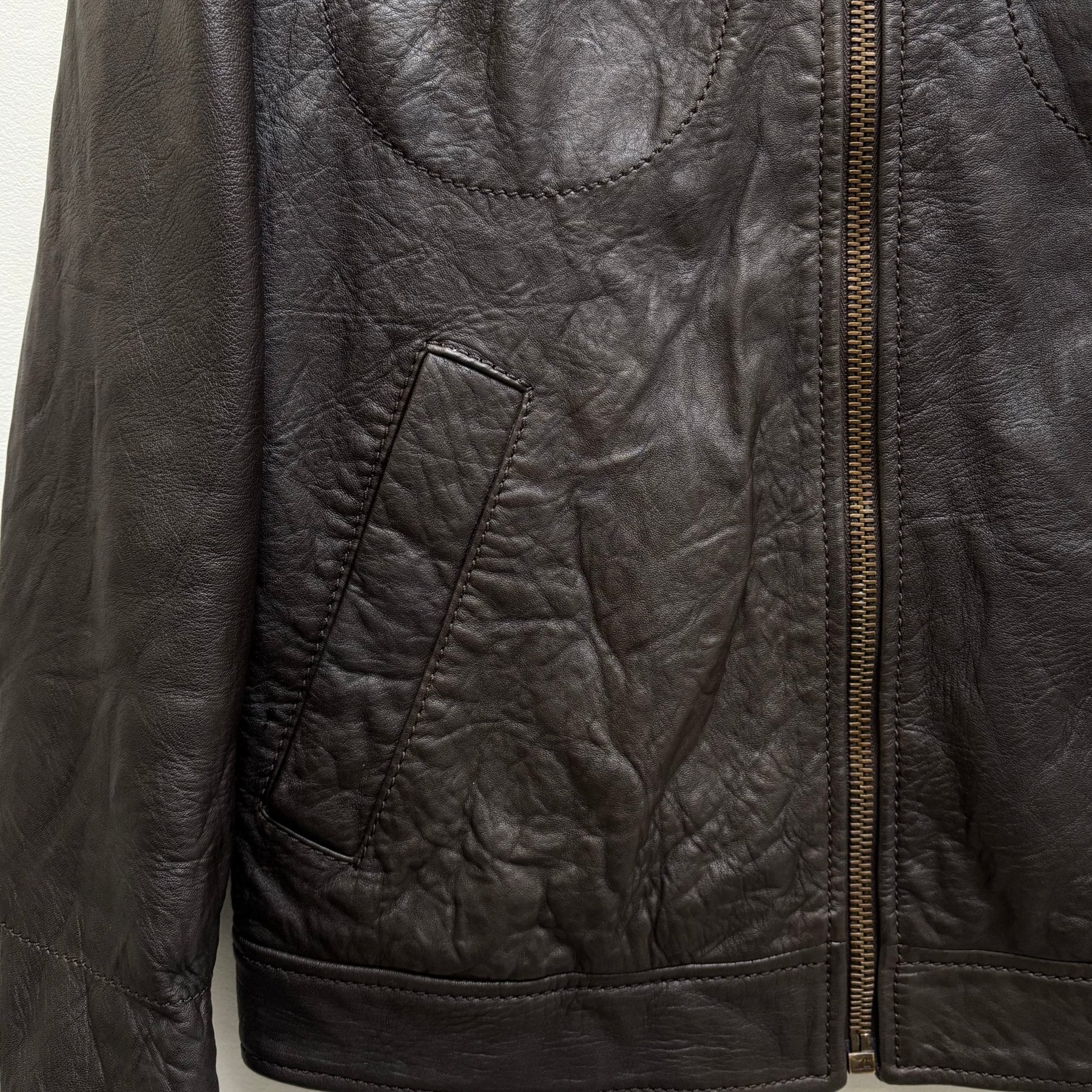 00s Dolce & Gabbana Corduroy Collar Lambskin Leather Jacket - Image 12