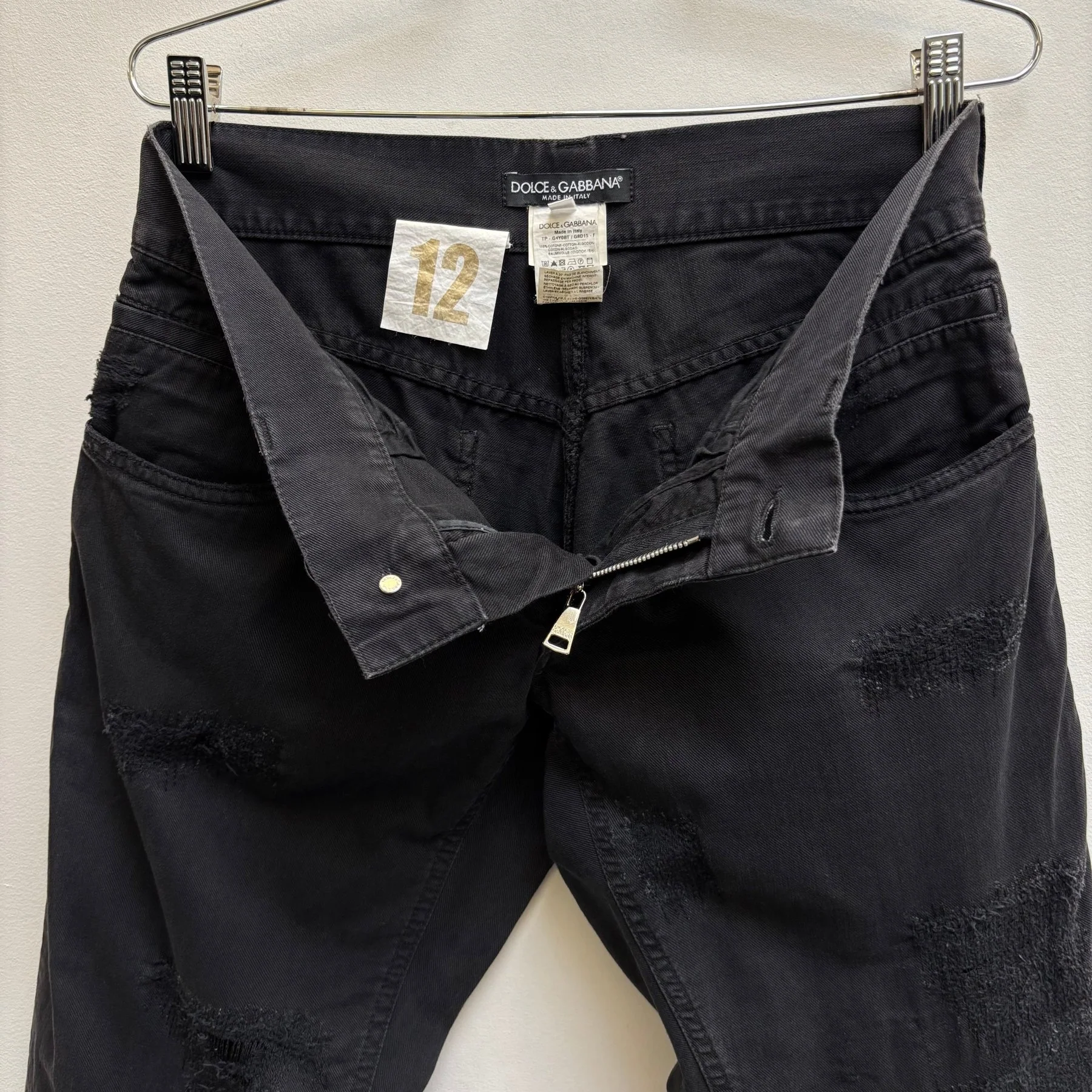 00s Dolce & Gabbana Cropped Distressed Jeans - Image 13