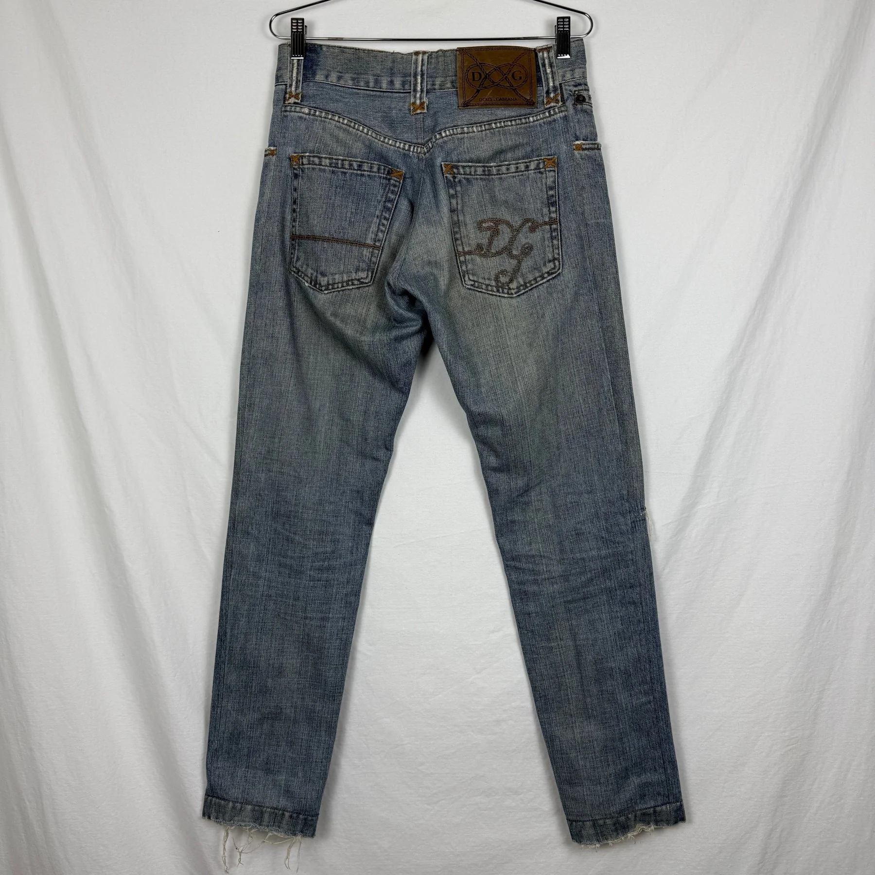 00s Dolce&Gabbana Distressed Tapered Jeans - Image 2