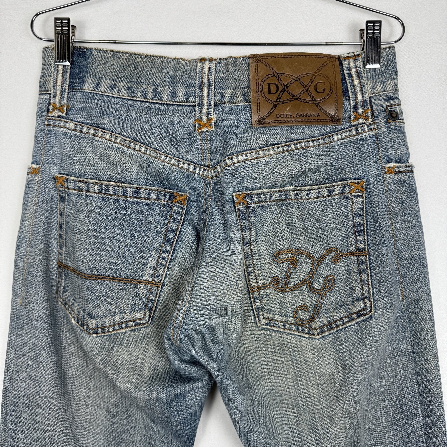 00s Dolce&Gabbana Distressed Tapered Jeans - Image 6