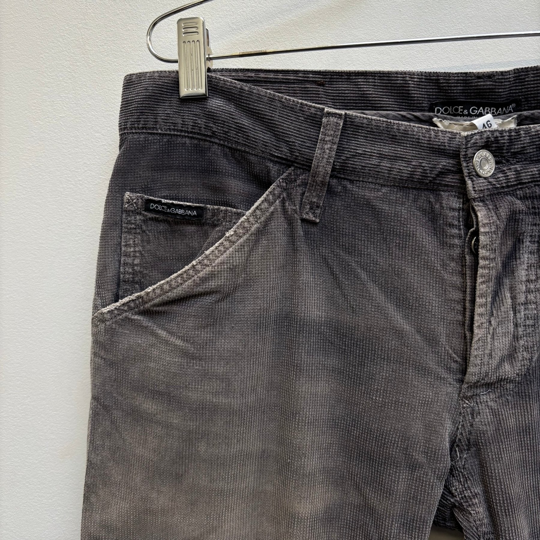 00s Dolce & Gabbana Faded Corduroy Trousers - Image 5