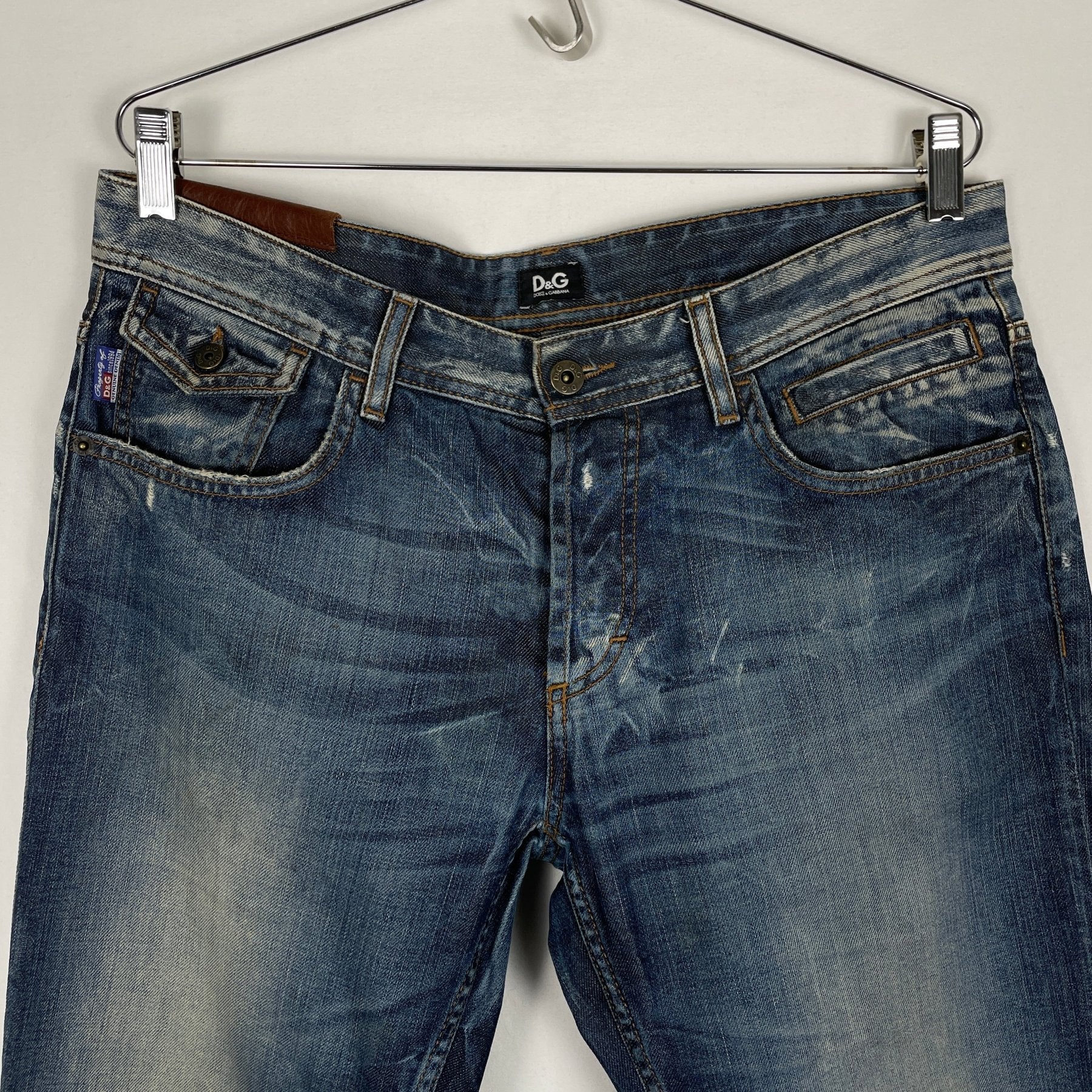00s Dolce&Gabbana Laser Print Low Rise Jeans - Image 3