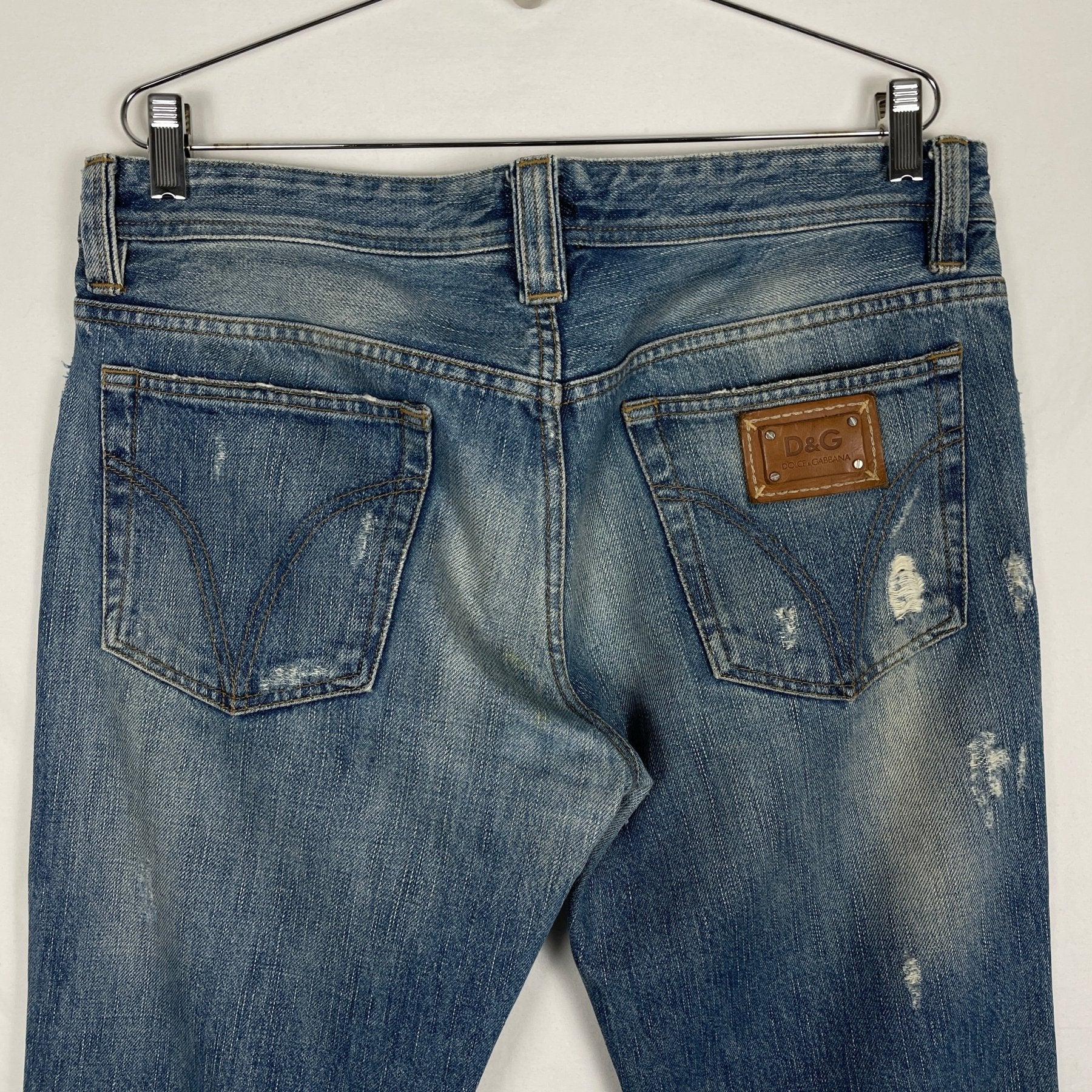 00s Dolce&Gabbana Distressed Low Rise Jeans - Image 5