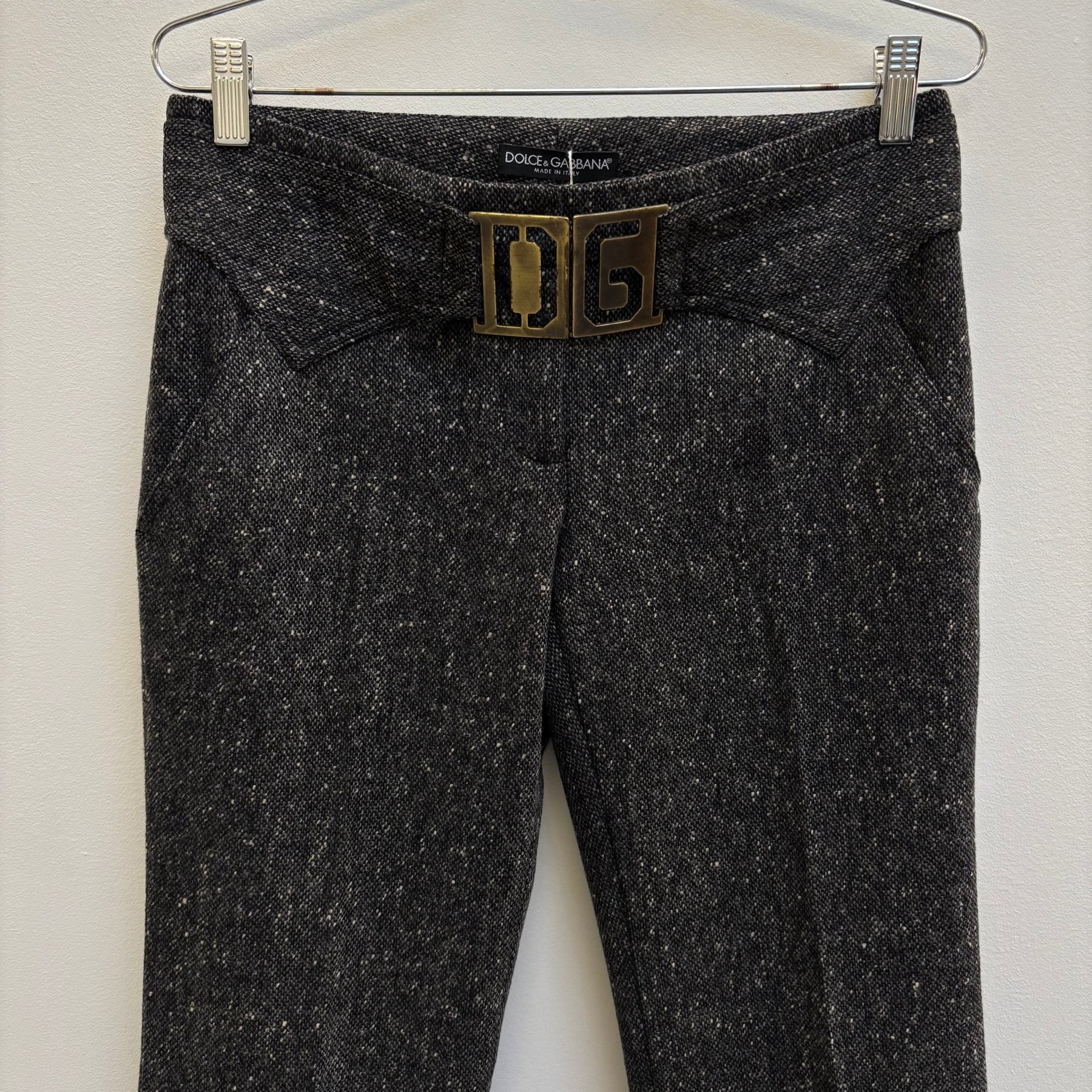 00s Dolce & Gabbana Low Rise Tweed Pants - Image 3