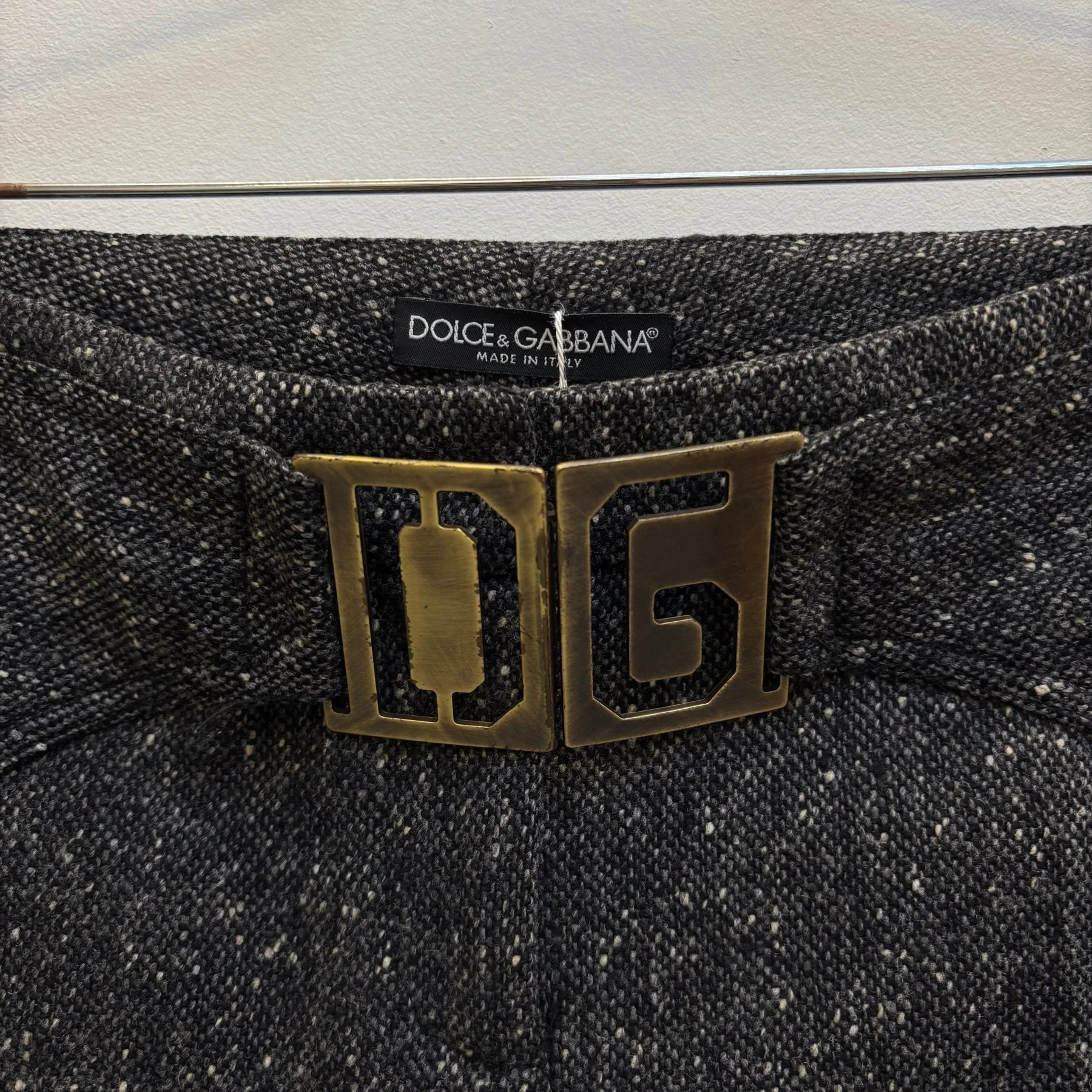 00s Dolce & Gabbana Low Rise Tweed Pants - Image 5