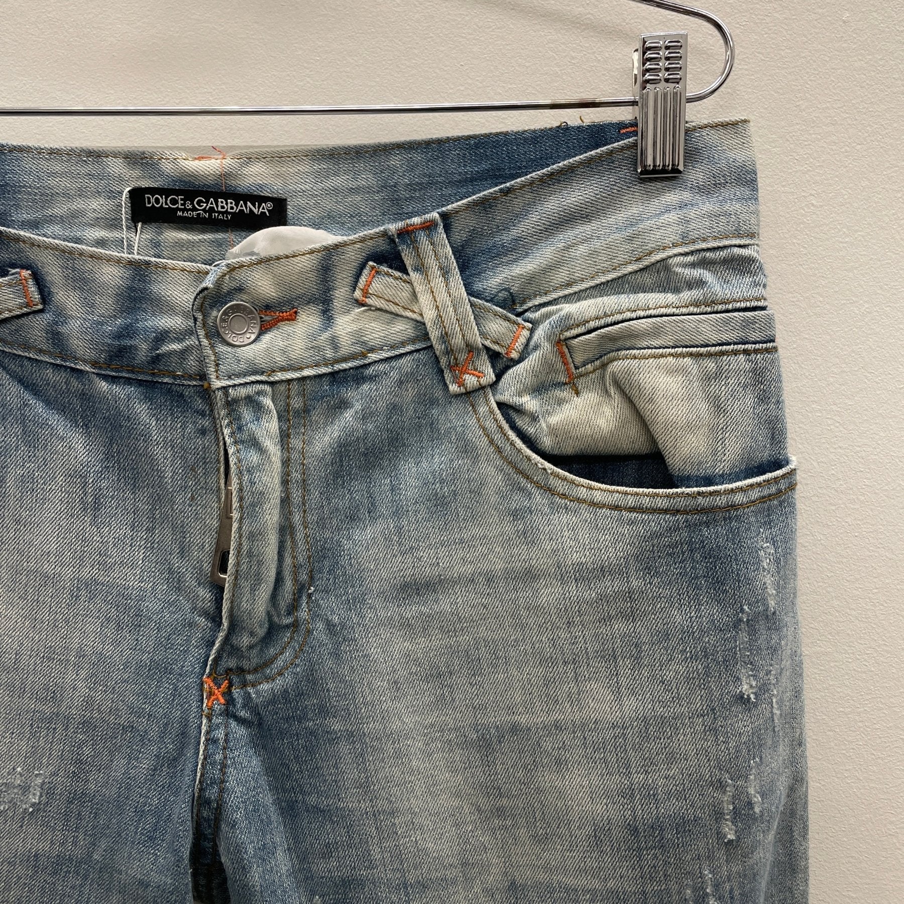 00s Dolce & Gabbana Maxi Zip Lightwash Denim - Image 4