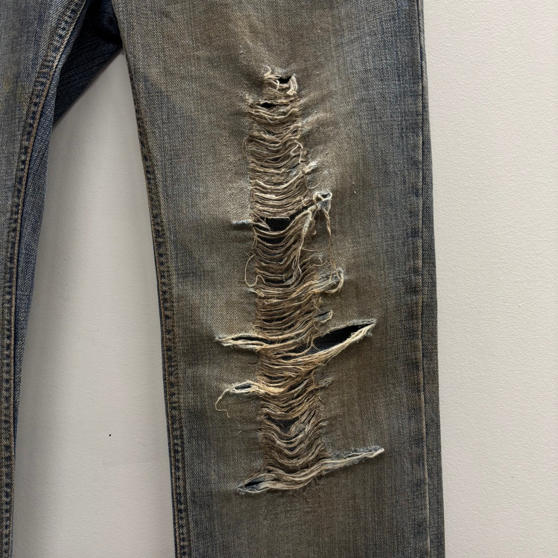 00s Dolce & Gabbana Mud Wash Distressed Straight Leg Jeans - Image 5