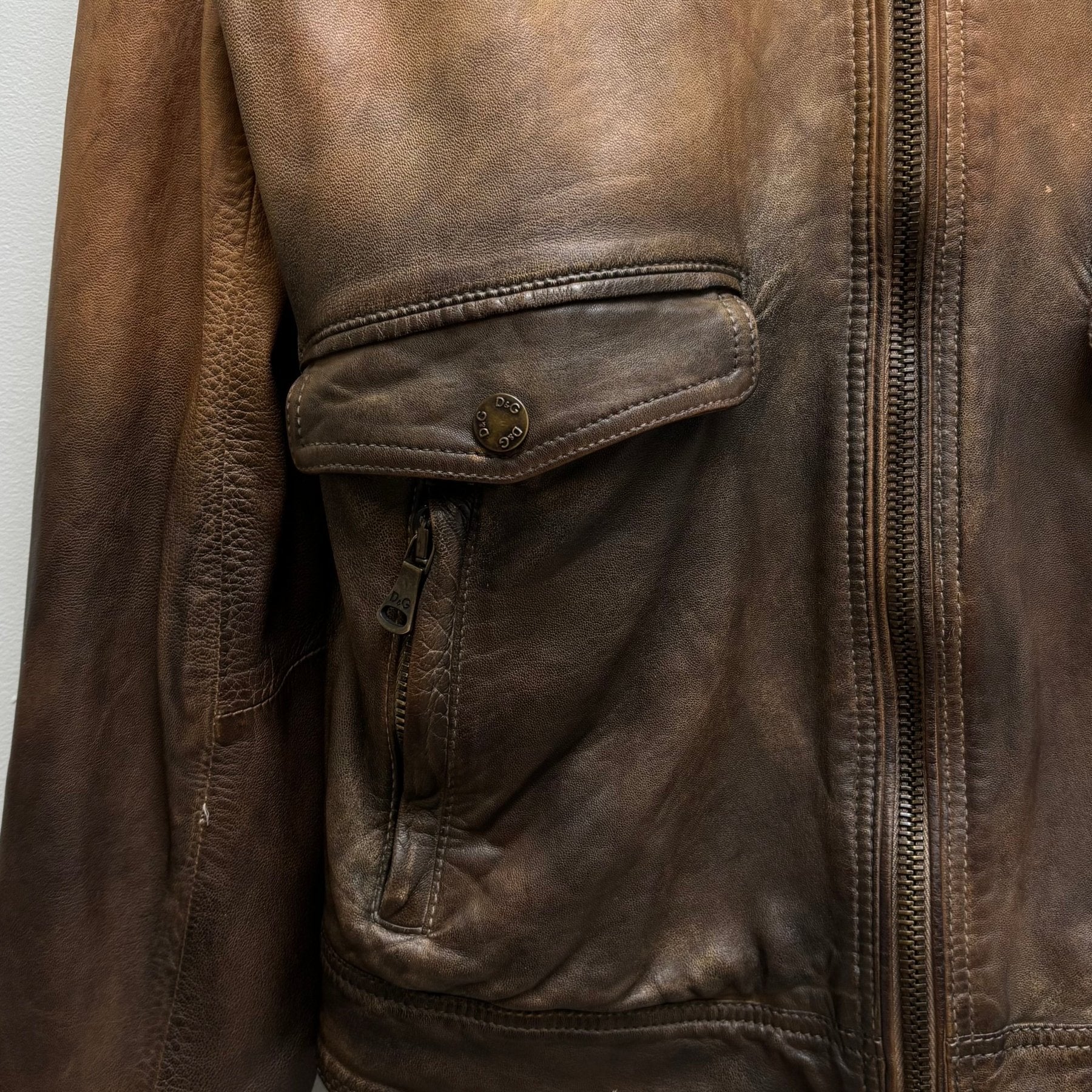 SS10 Dolce & Gabbana Ombré Lambskin Leather Jacket - Image 5