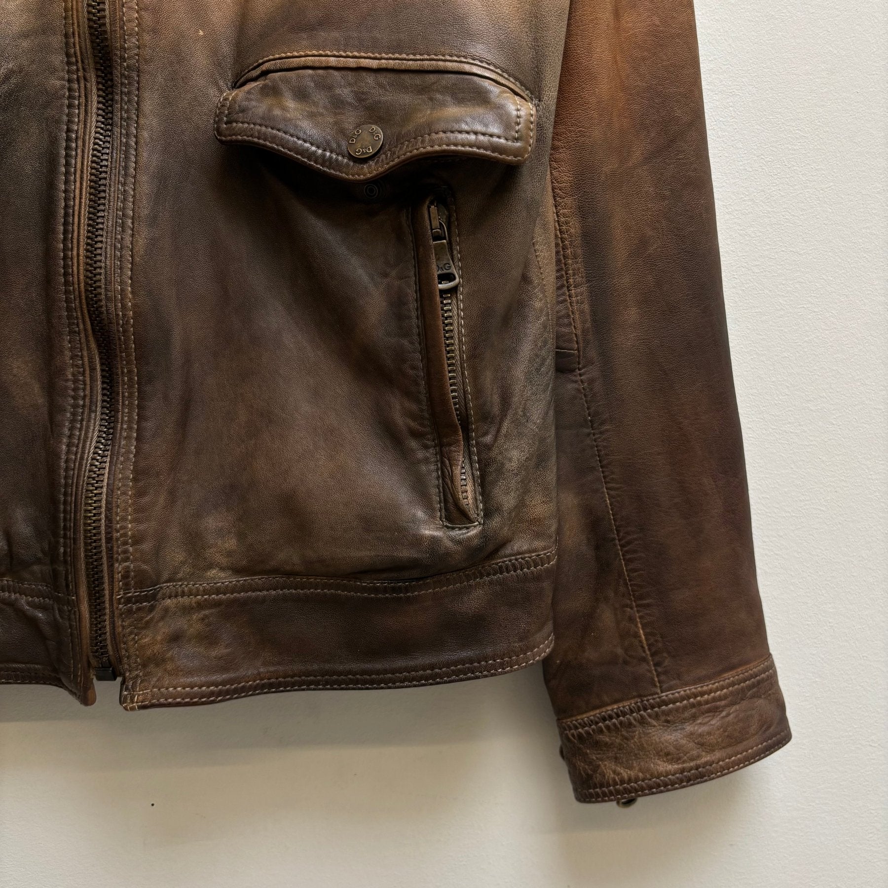 SS10 Dolce & Gabbana Ombré Lambskin Leather Jacket - Image 6