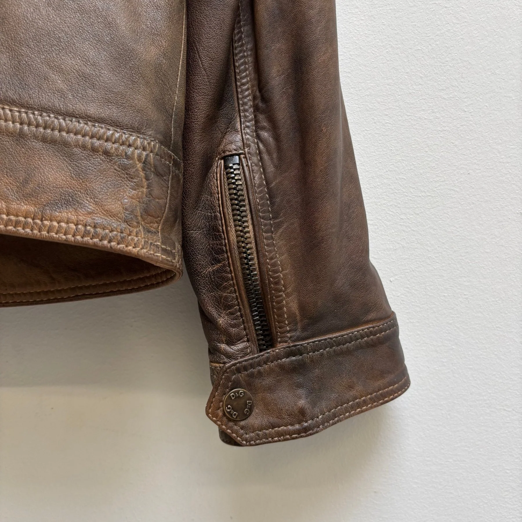 SS10 Dolce & Gabbana Ombré Lambskin Leather Jacket - Image 9