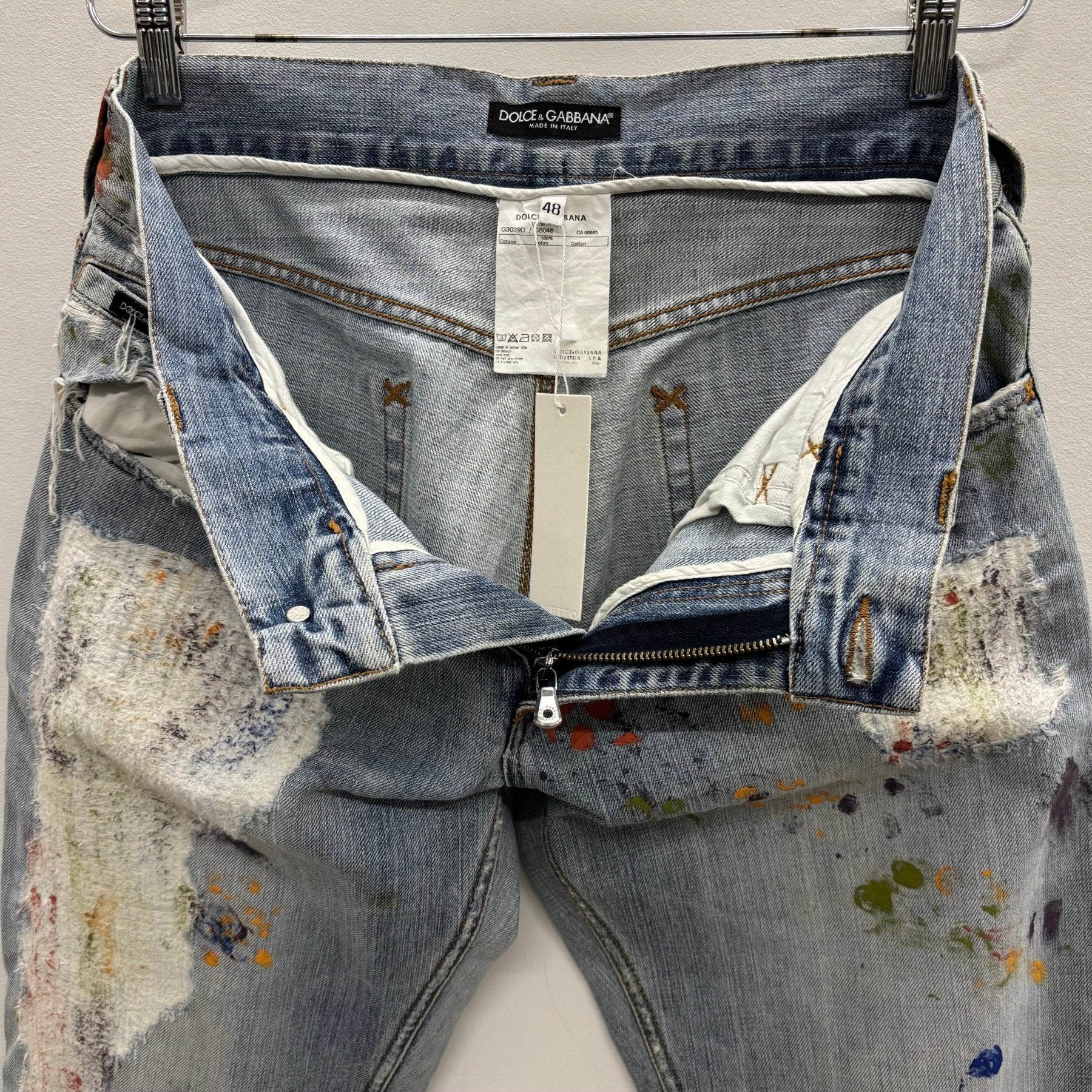 00s Dolce & Gabbana Paint Splattered Distressed Jeans - Image 14