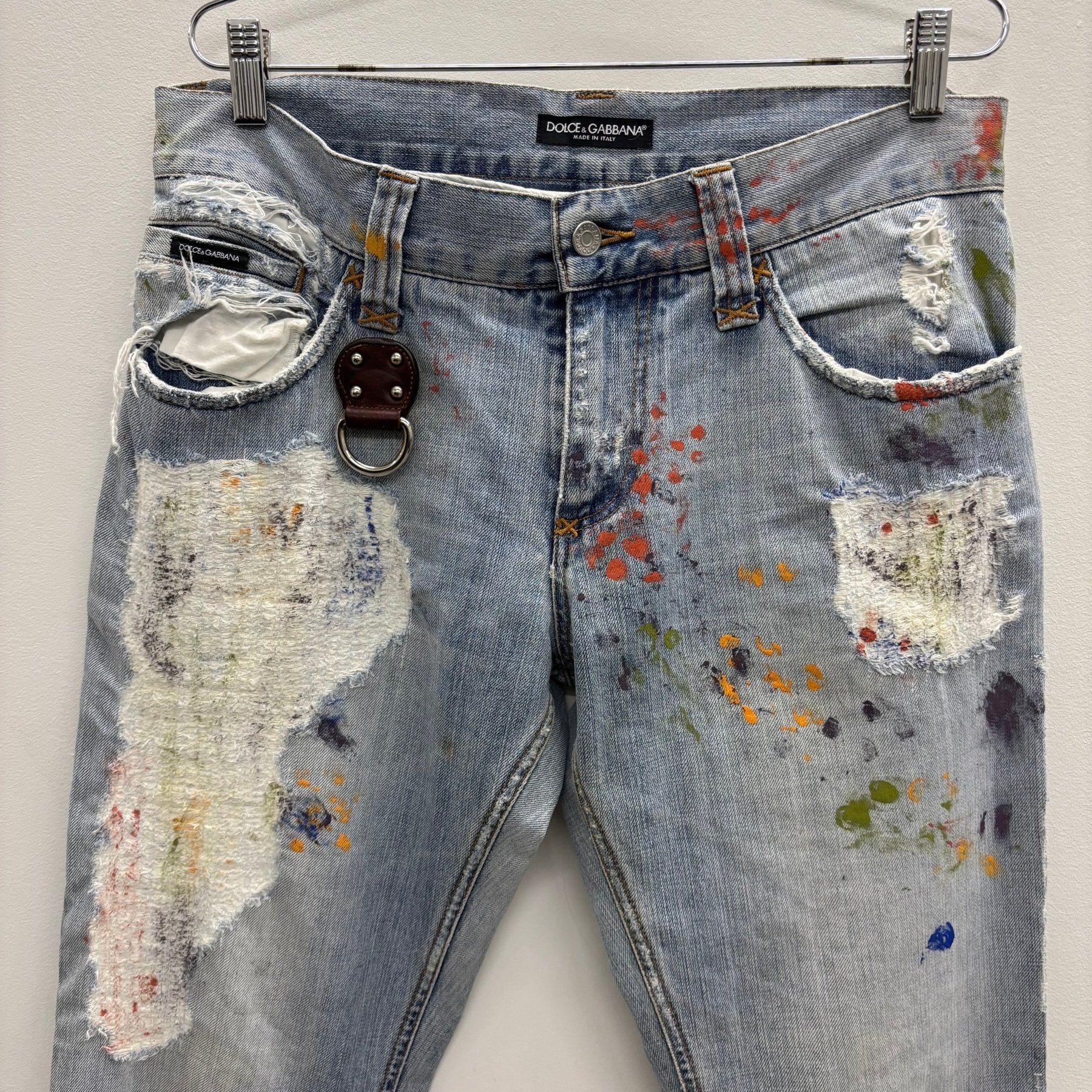 00s Dolce & Gabbana Paint Splattered Distressed Jeans - Image 3