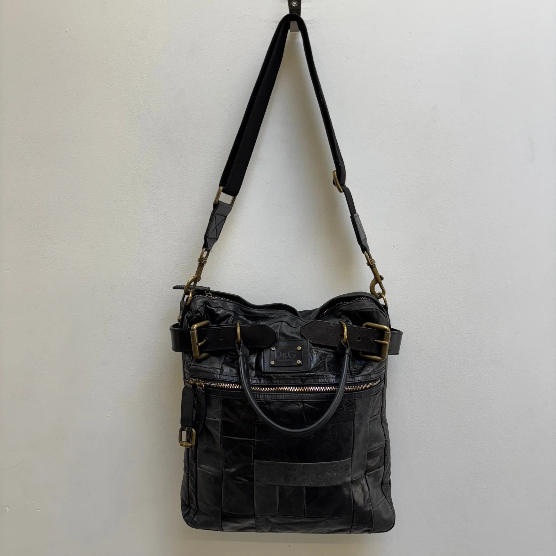 00s Dolce & Gabbana Patchwork Leather Shoulder Bag - Image 3