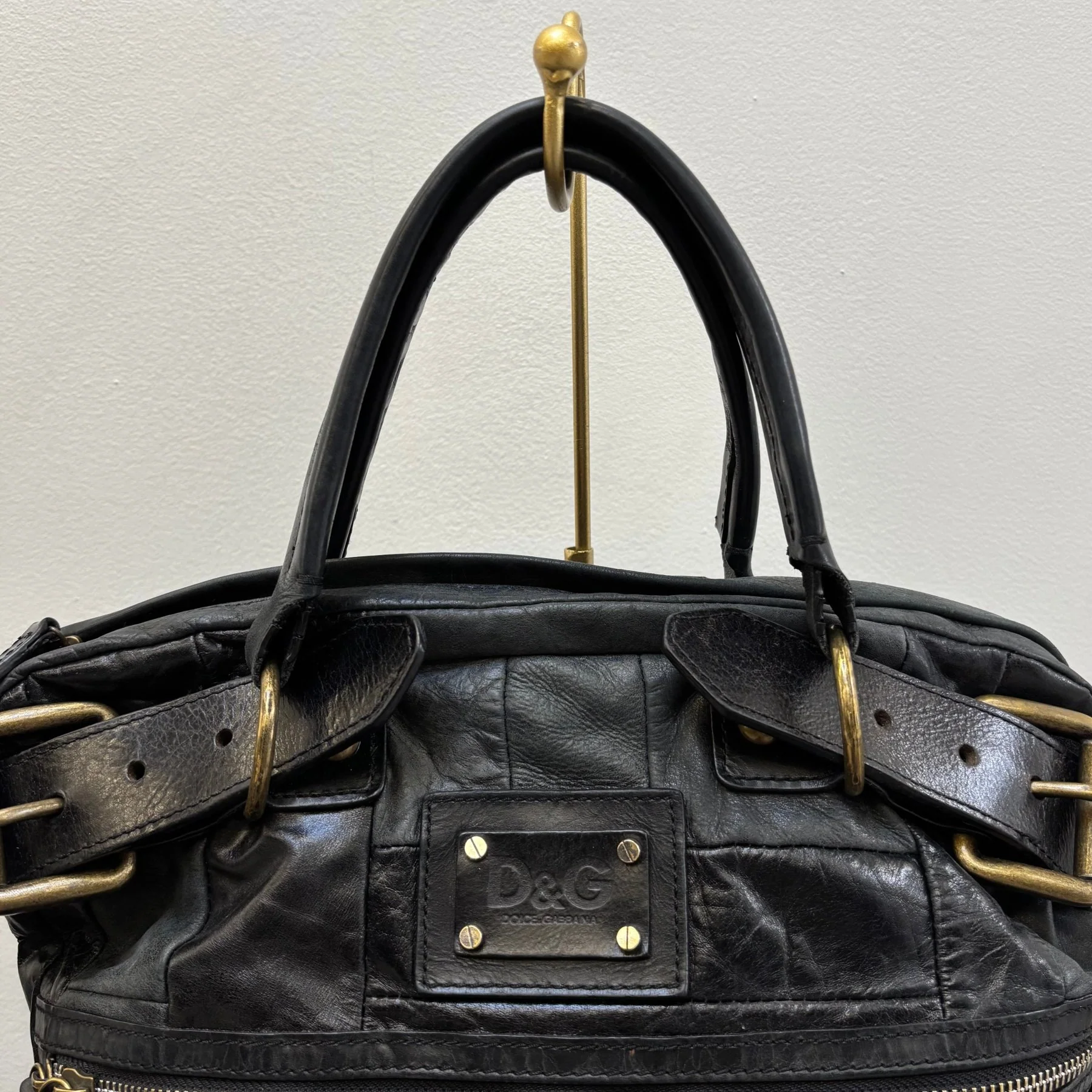 00s Dolce & Gabbana Patchwork Leather Shoulder Bag - Image 5