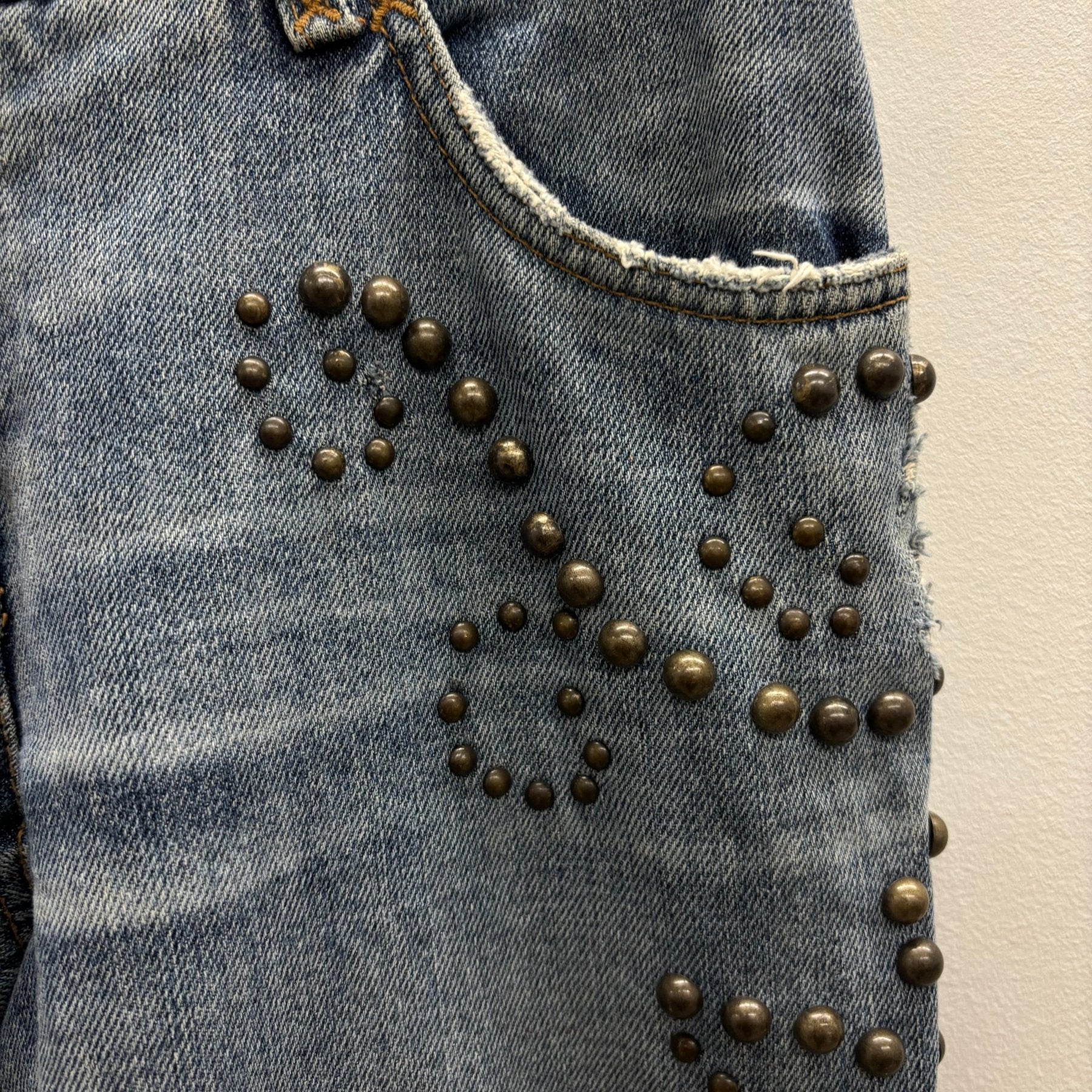 00s Dolce & Gabbana Studded Fur Pocket Jeans - Image 6