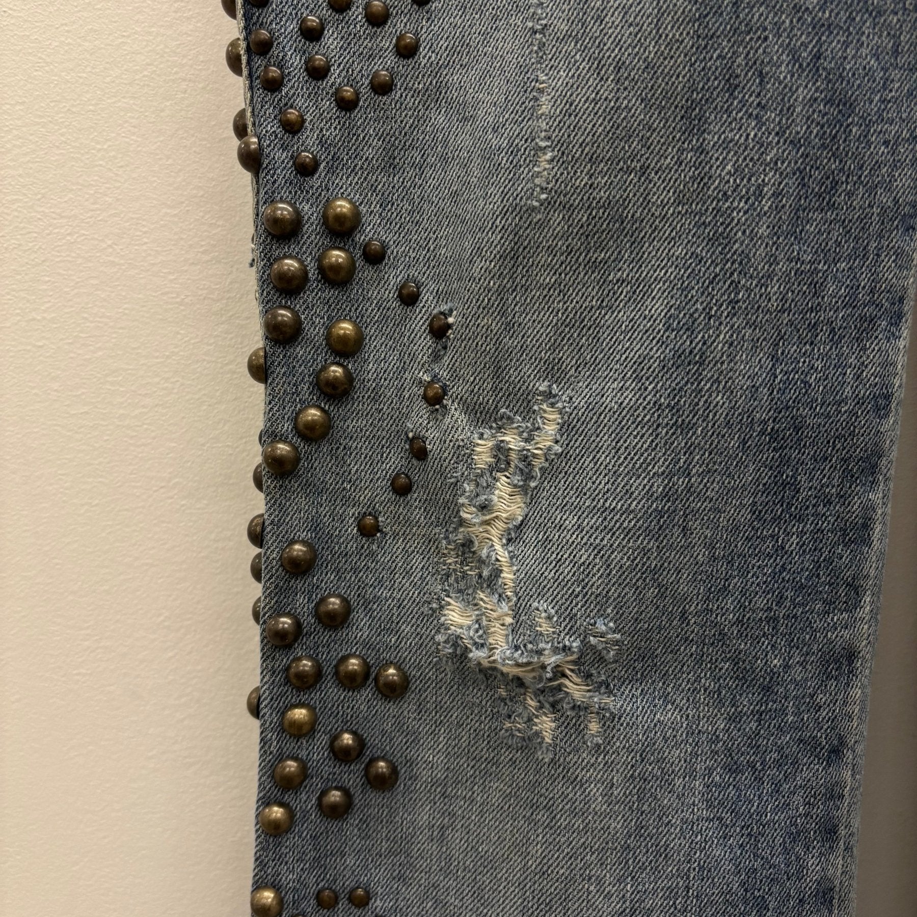 00s Dolce & Gabbana Studded Fur Pocket Jeans - Image 7