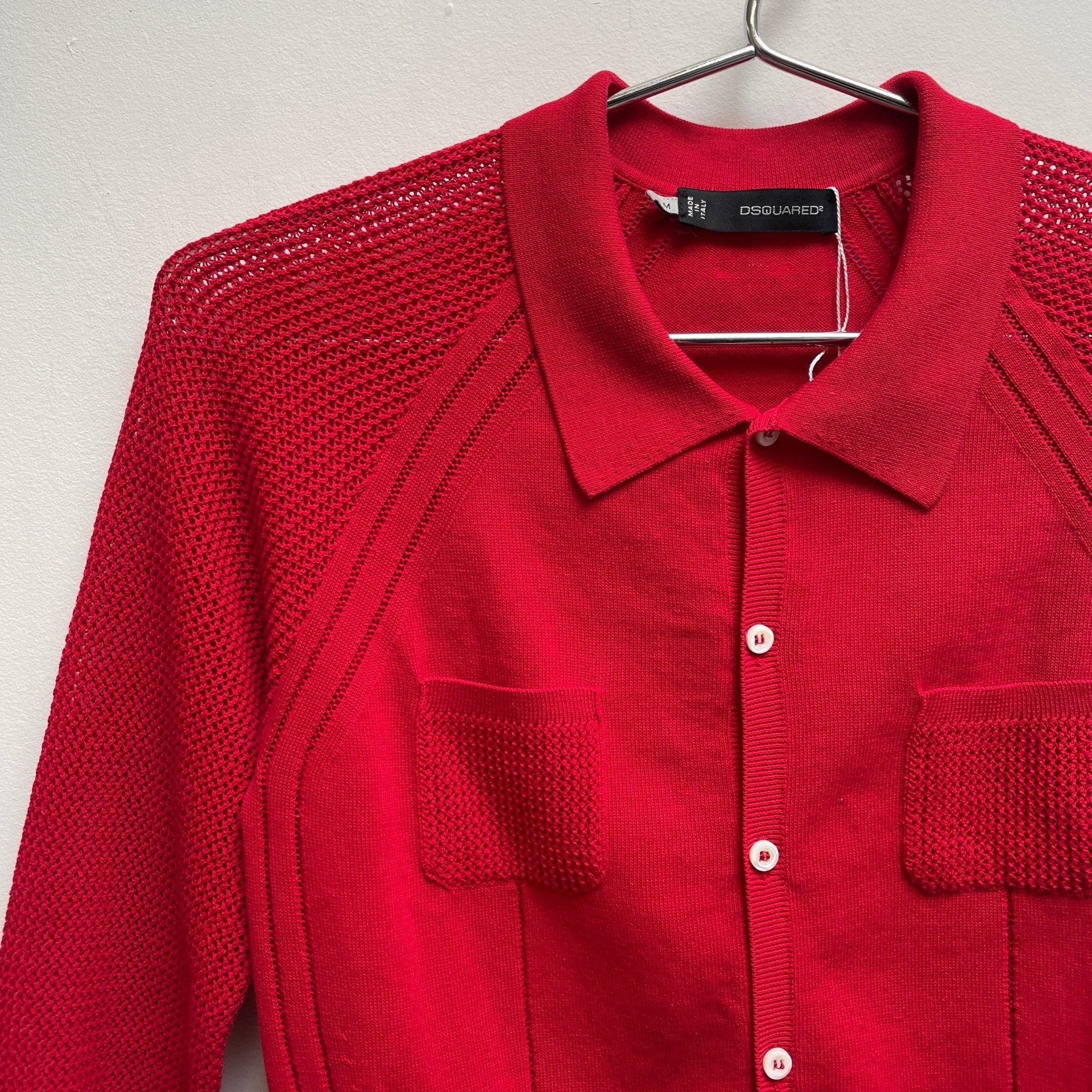00s Dsquared2 Knit Mesh Sleeve Cardigan - Image 4