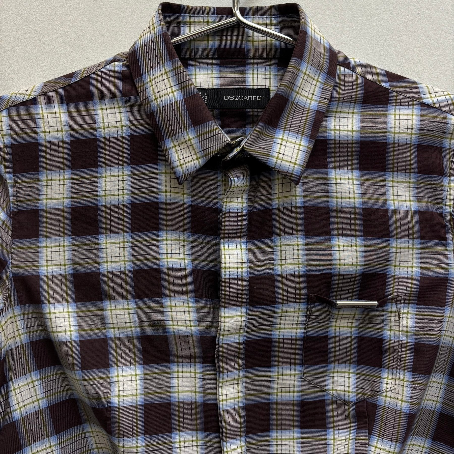 00s Dsquared2 Plaid Dress Shirt - Image 3
