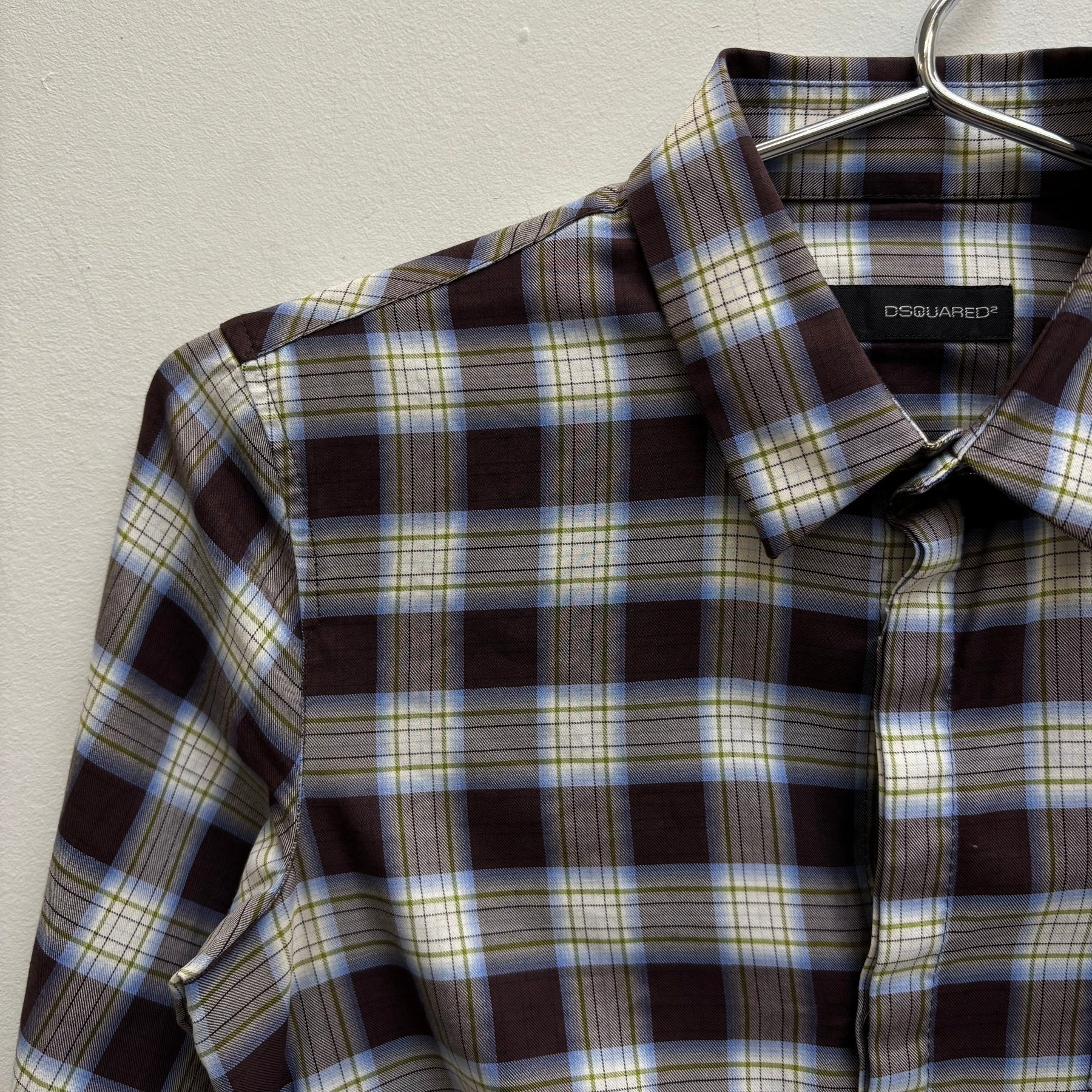 00s Dsquared2 Plaid Dress Shirt - Image 4