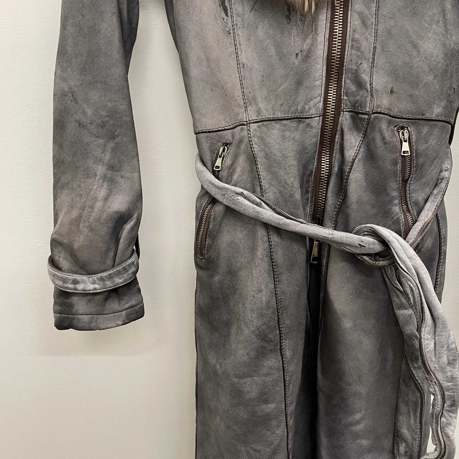 00s Giorgio Brato Fur Collar Sheepskin Coat - Image 8