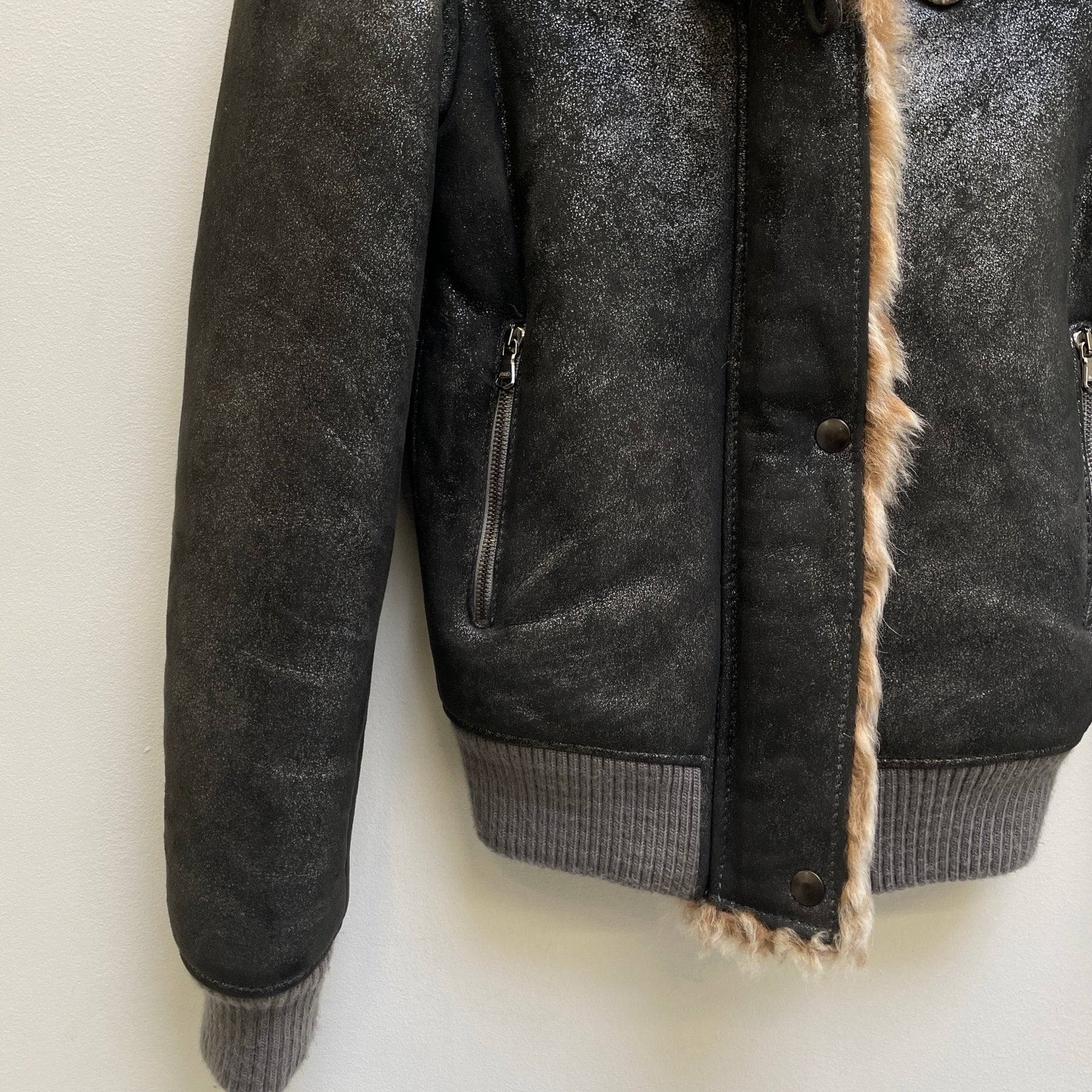 00s Giorgio Brato Metallic Shearling Jacket - Image 4