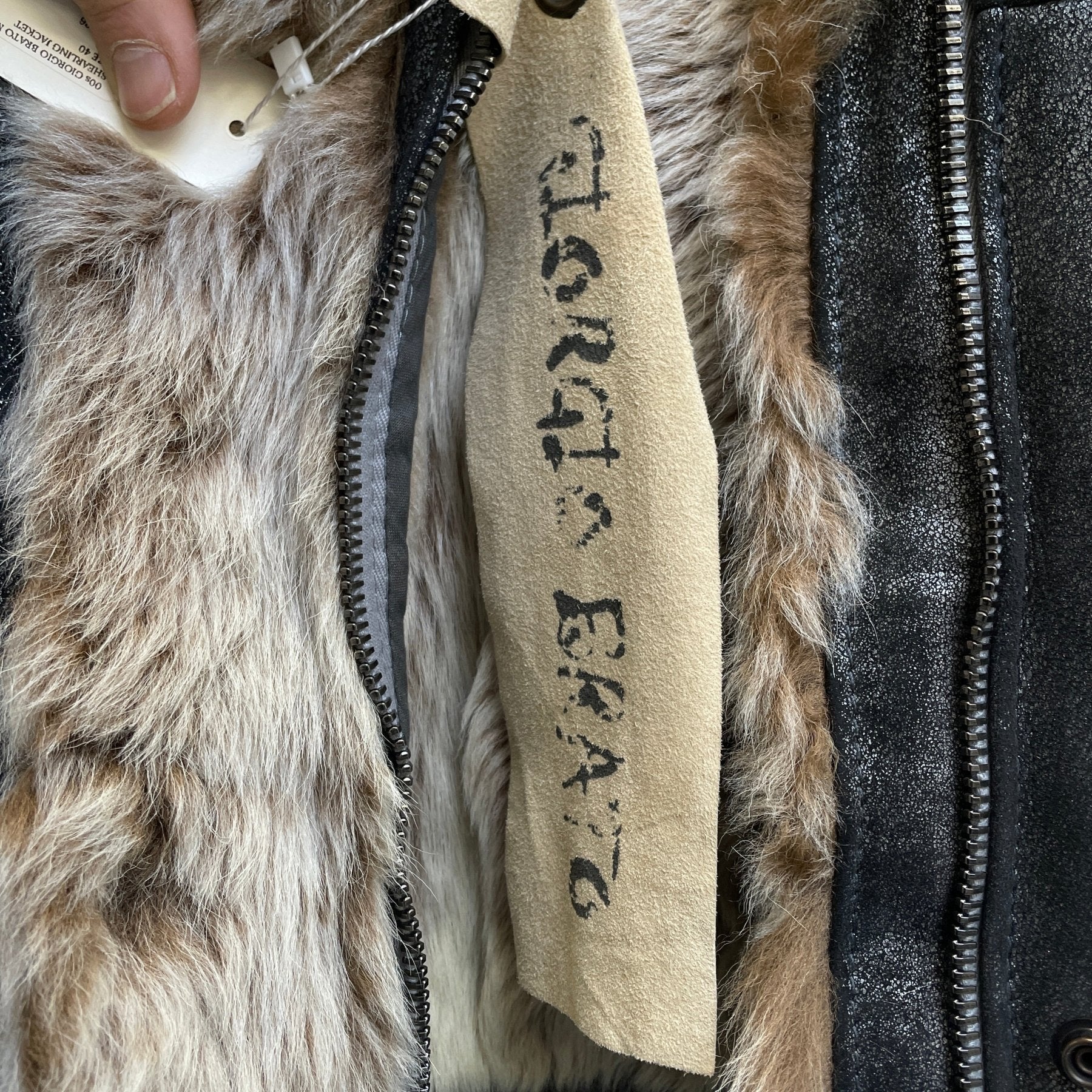 00s Giorgio Brato Metallic Shearling Jacket - Image 7