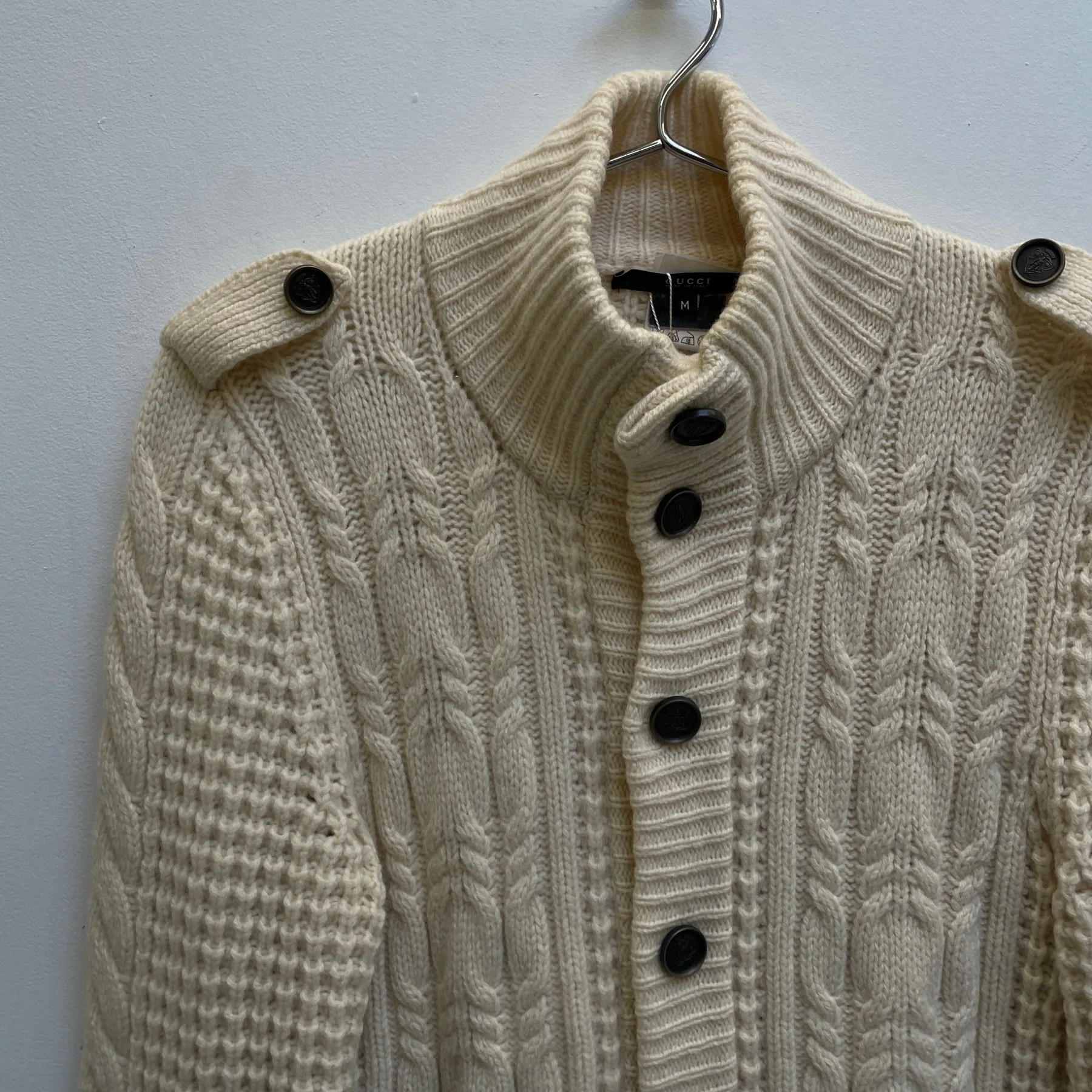 00s Gucci Battalion Wool Ribbed Sweater - Image 4