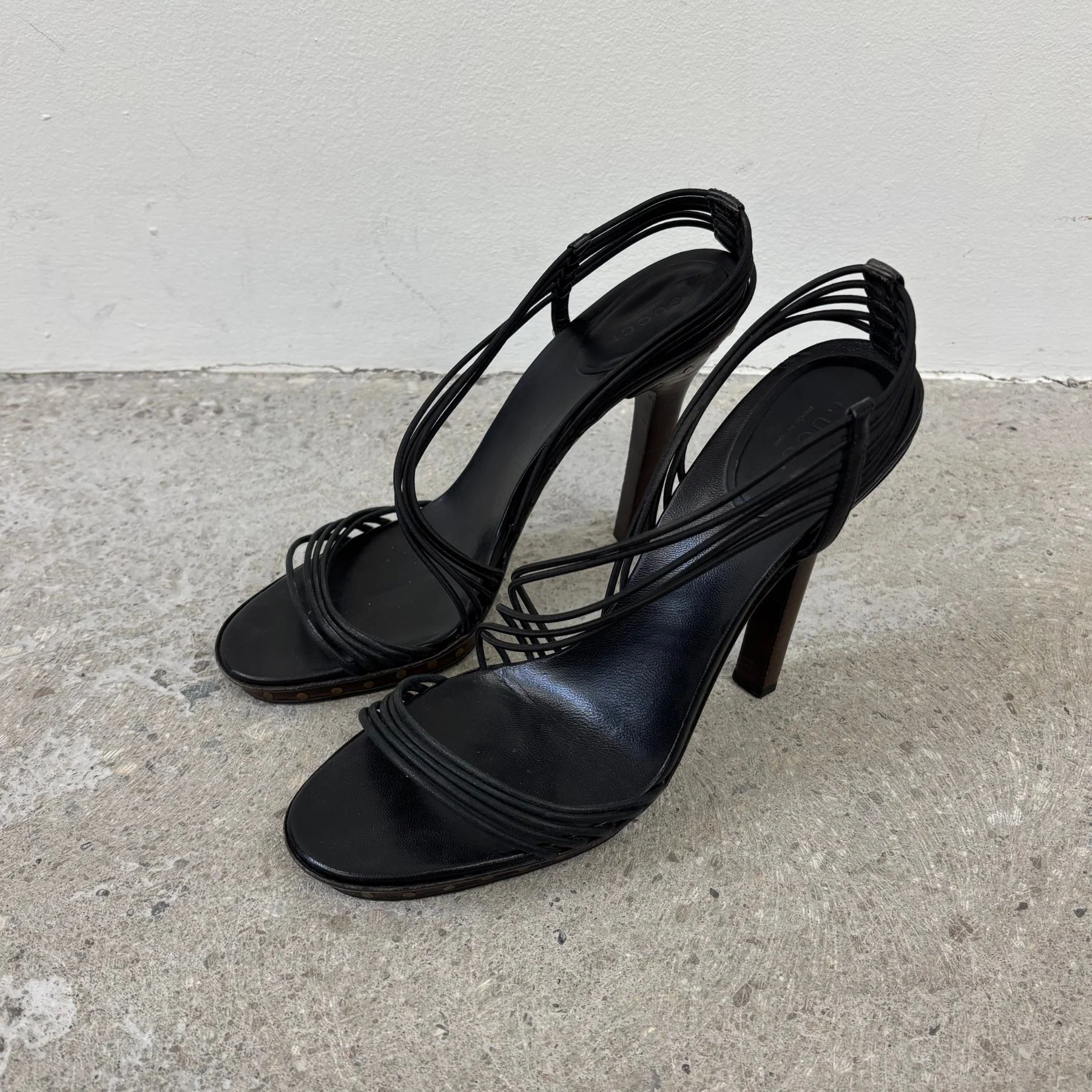 00s Gucci by Tom Ford Leather Strappy Sandal Heels - Image 2