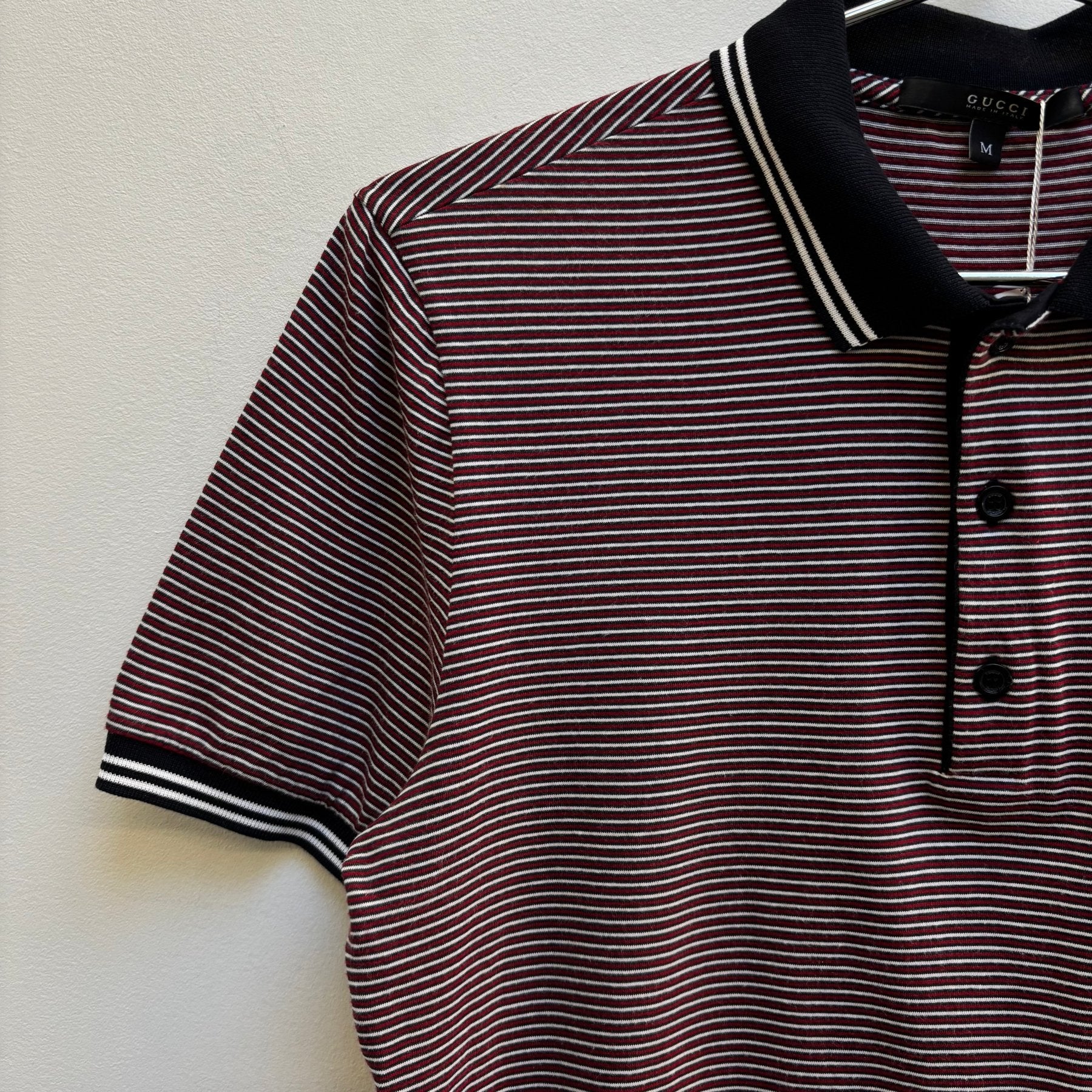 FW10 Gucci By Frida Giannini Striped Polo T-Shirt - Image 3