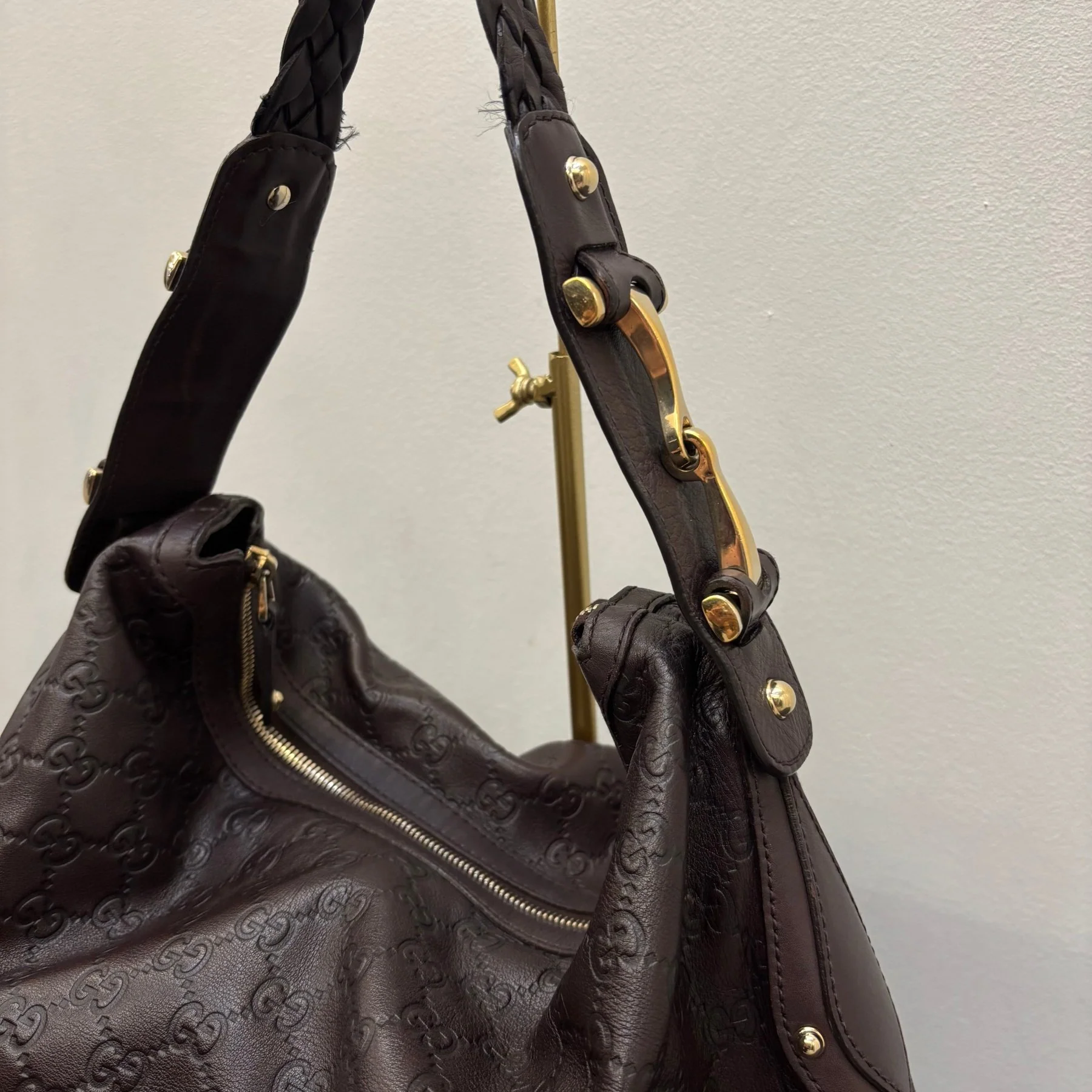 00s Gucci Guccissima Large Leather Hobo Bag - Image 7