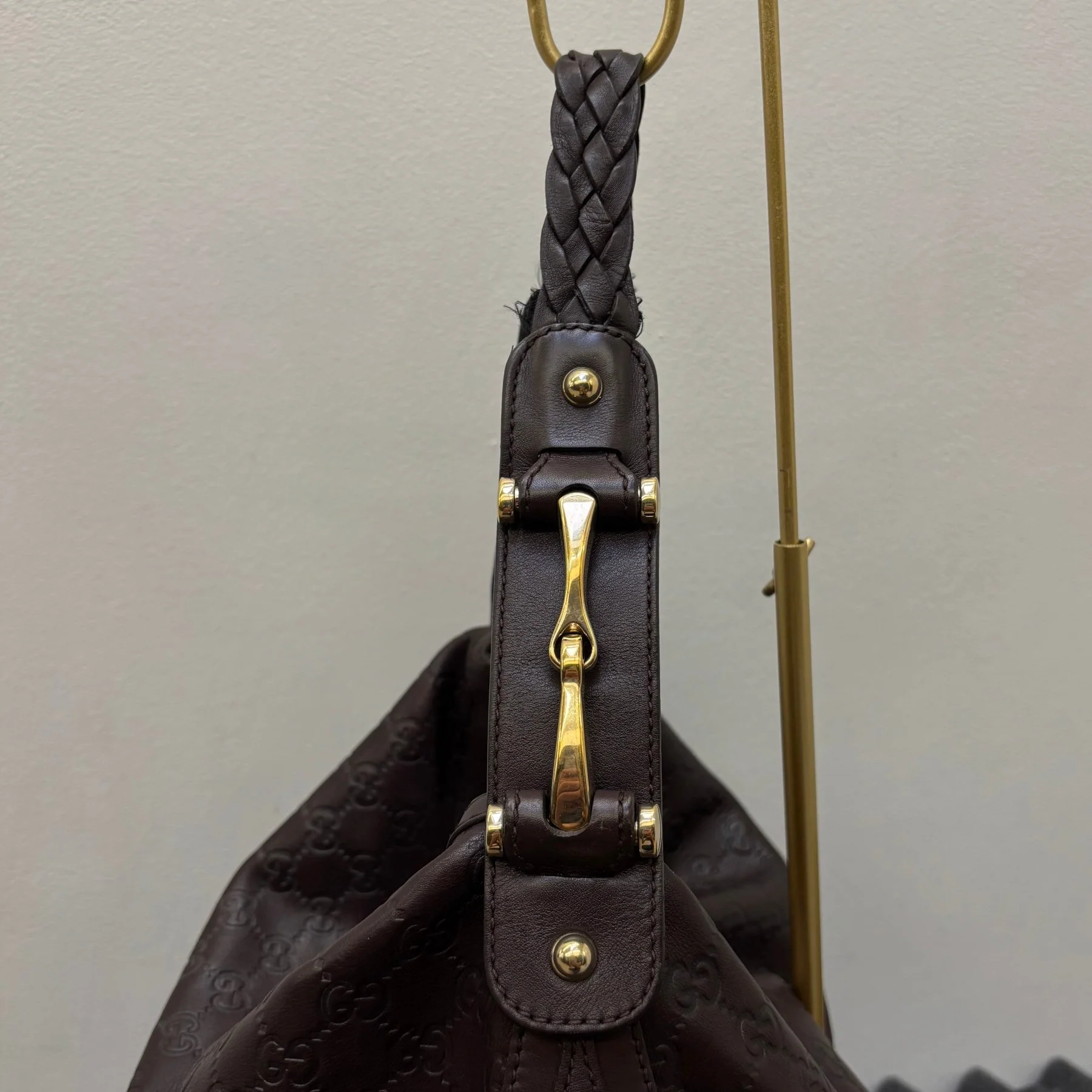 00s Gucci Guccissima Large Leather Hobo Bag - Image 8