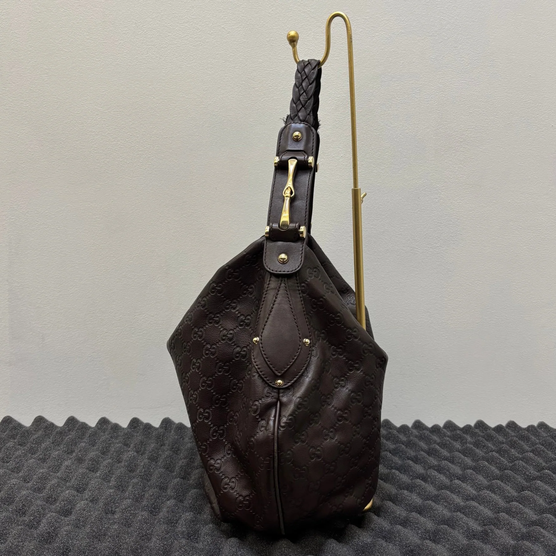 00s Gucci Guccissima Large Leather Hobo Bag - Image 9