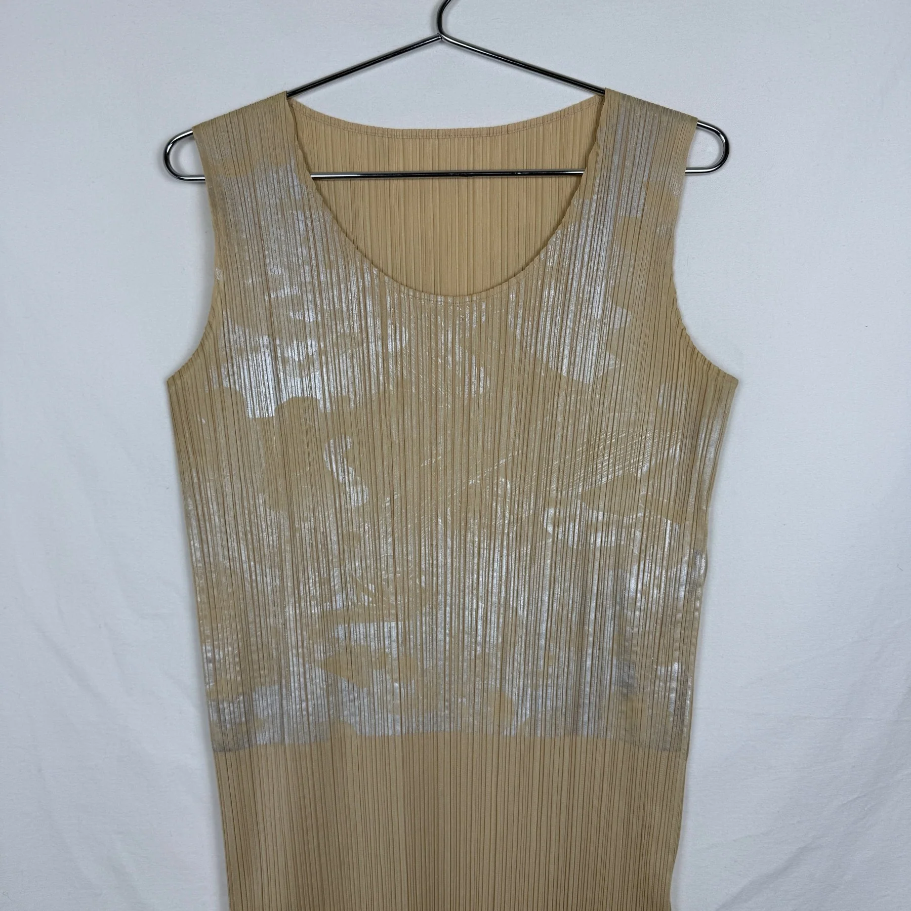 00s Issey Miyake Pleats Please Pale Print Dress - Image 2