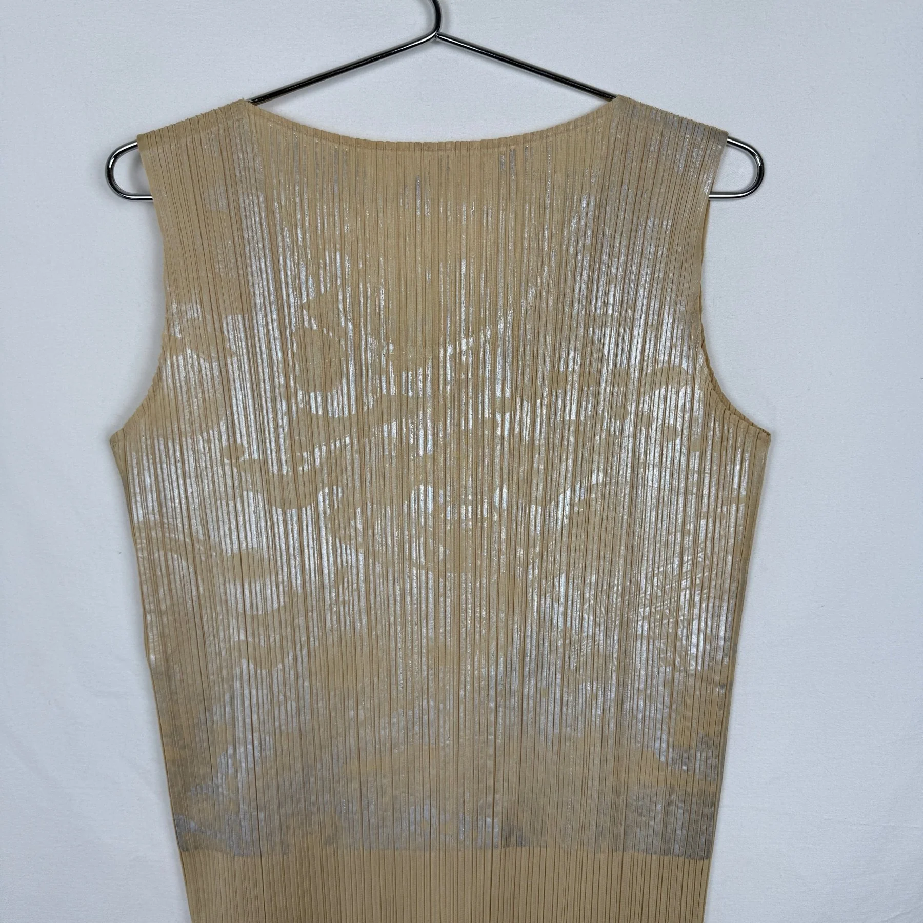 00s Issey Miyake Pleats Please Pale Print Dress - Image 3